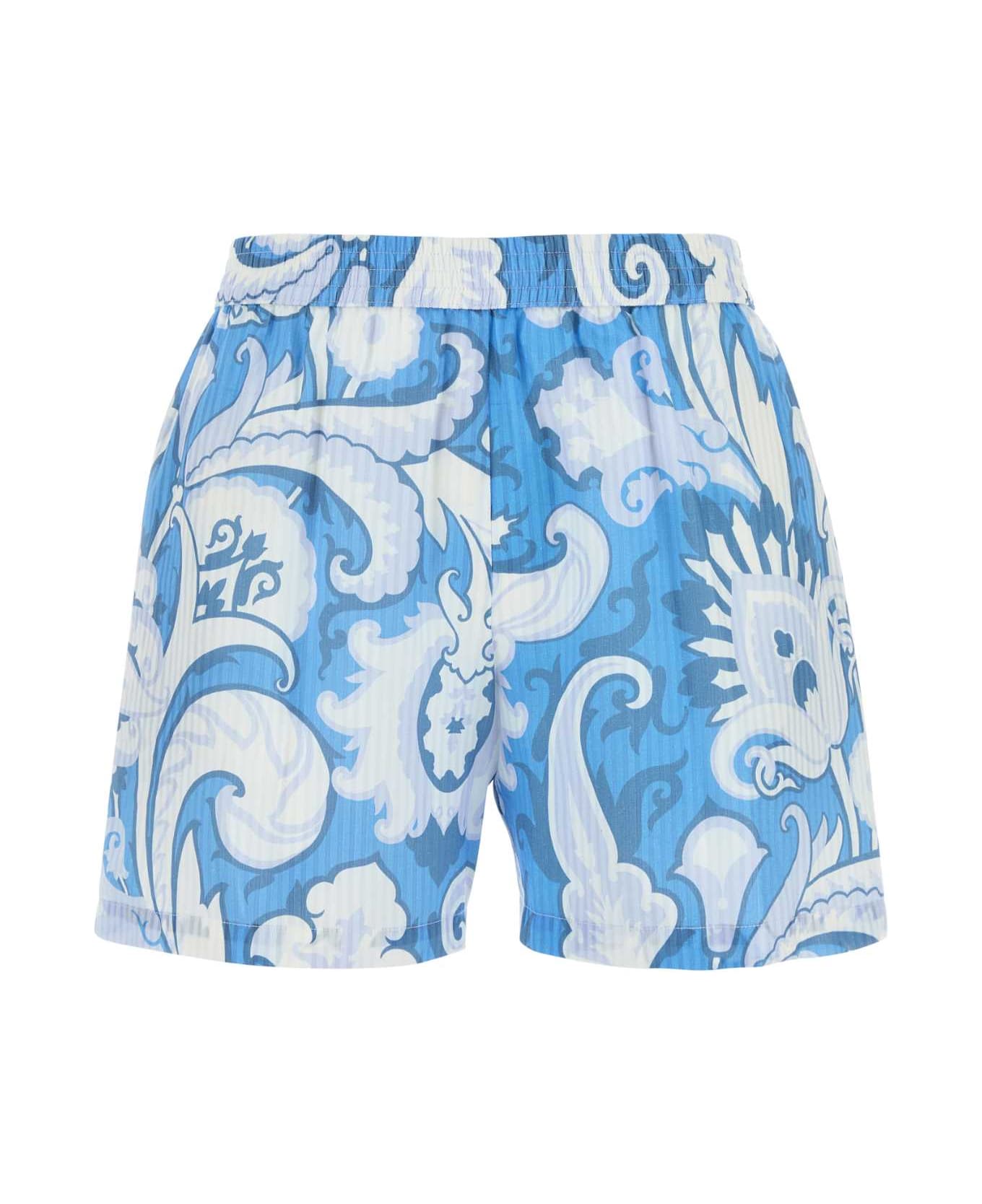 Etro Printed Cotton Blend Shorts - X0888