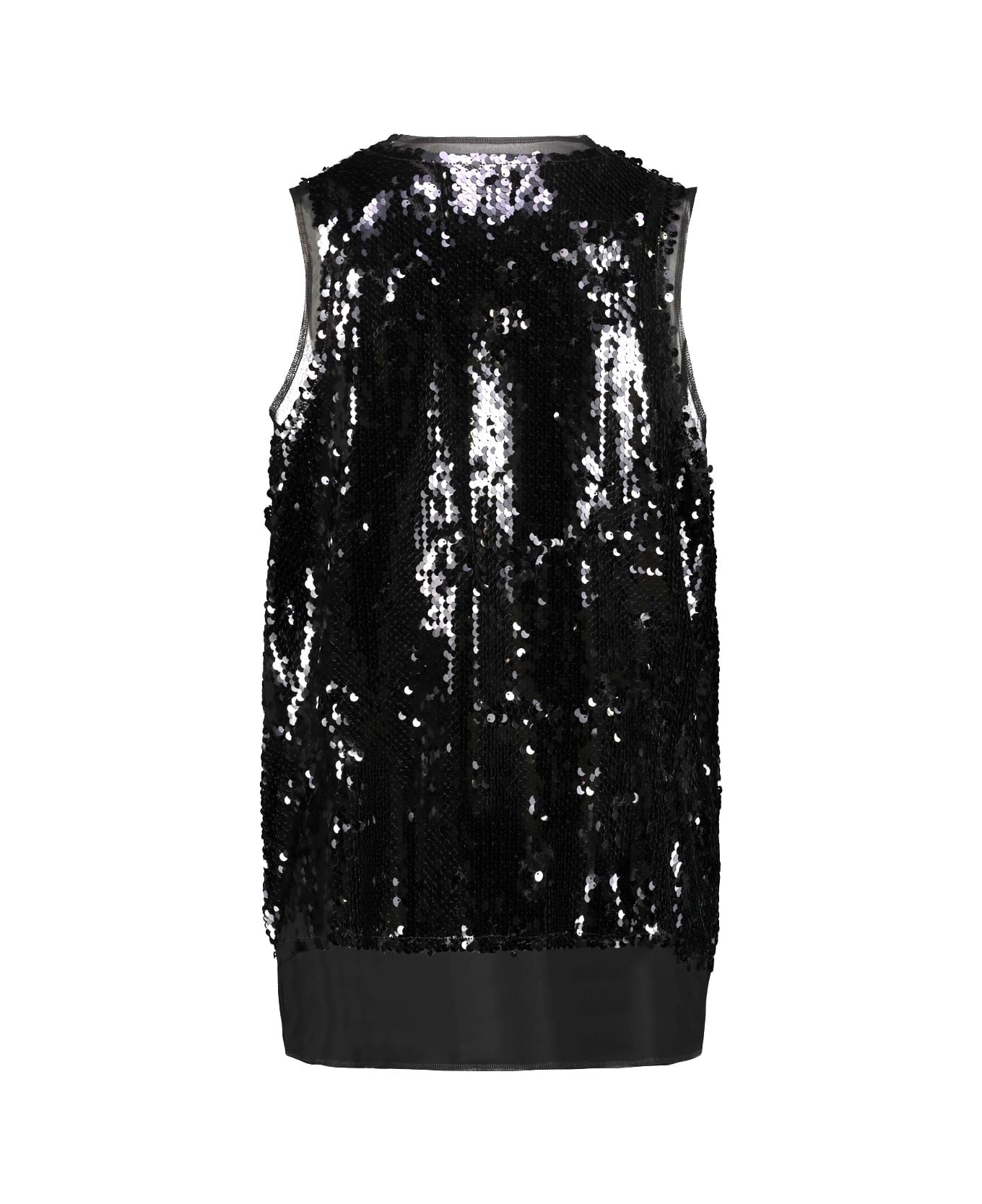 Comme des Garçons Sequin Embroidered Top - Black