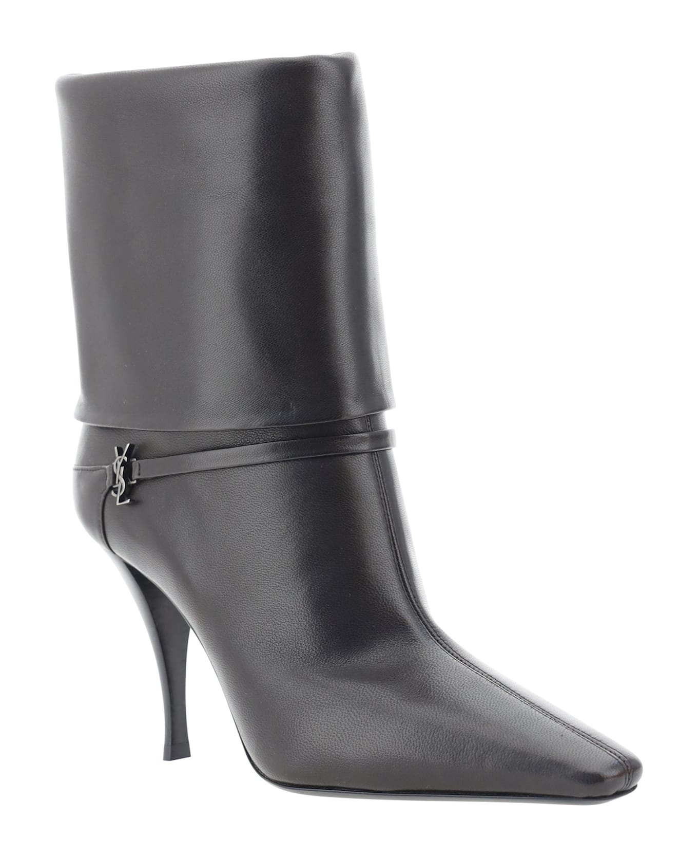 Saint Laurent Vicky Ankle Boots - Harris Eagle Brown