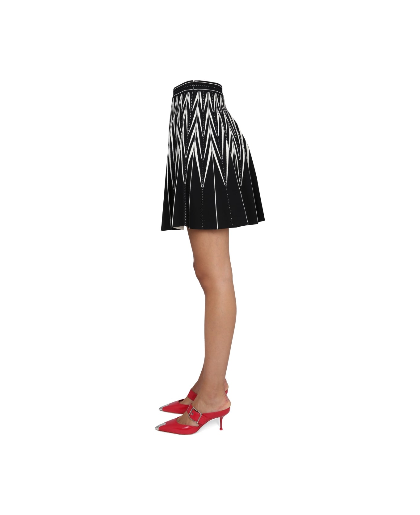 Alexander McQueen Pleated Skirt - BLACK