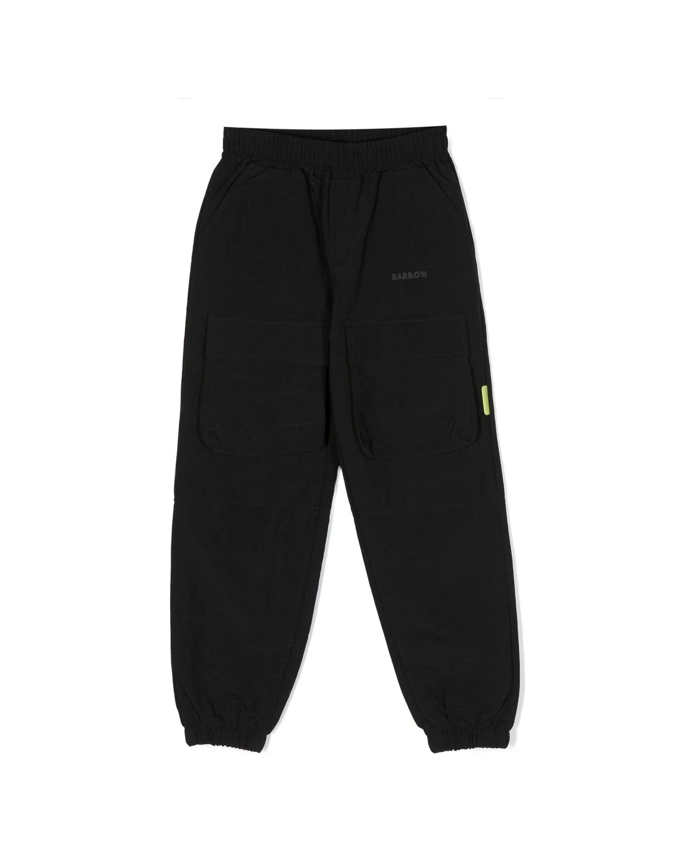 Barrow Black Technical Fabric Joggers With Tone Logo - Nero