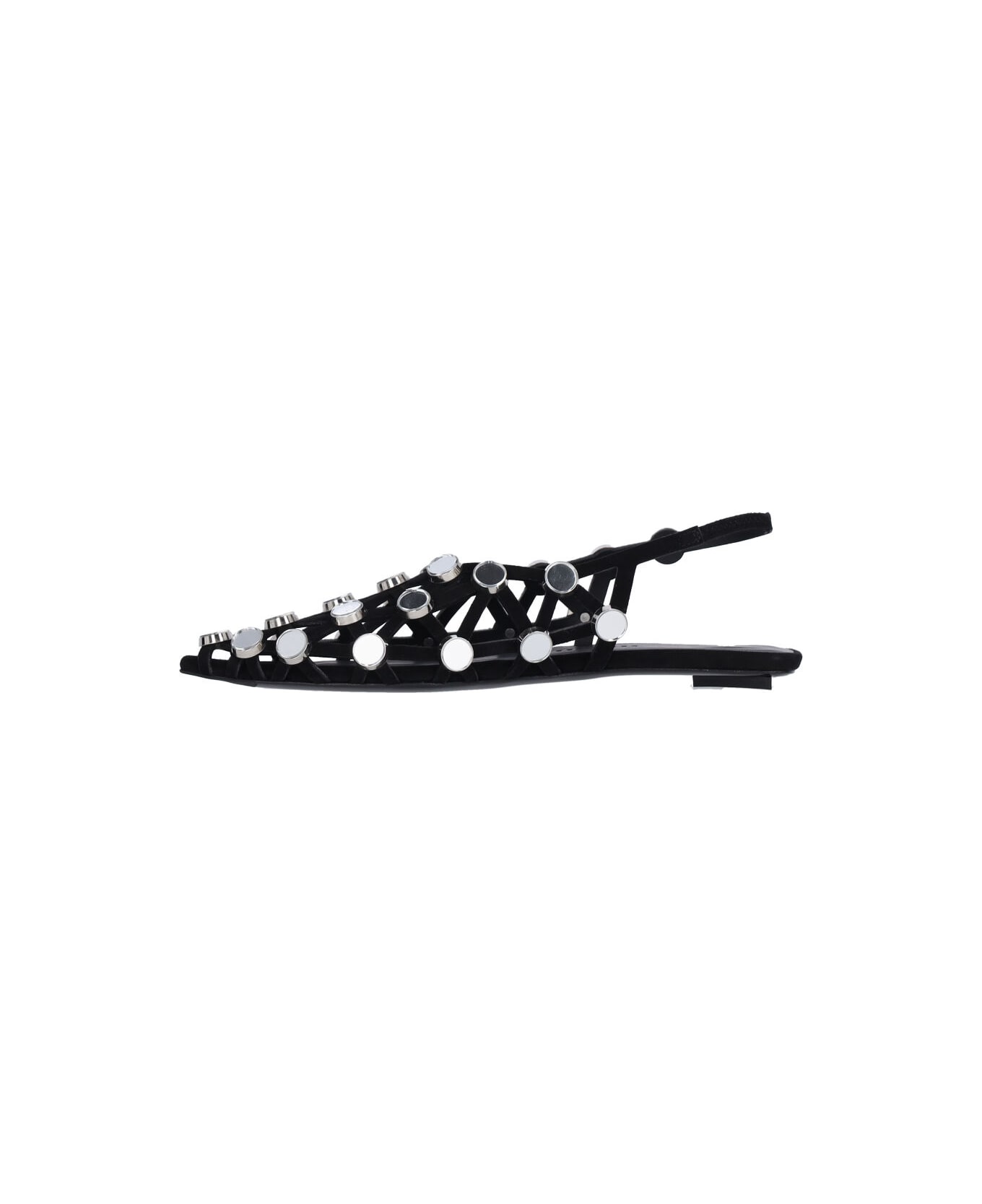 The Attico Grid Ballerinas - Black