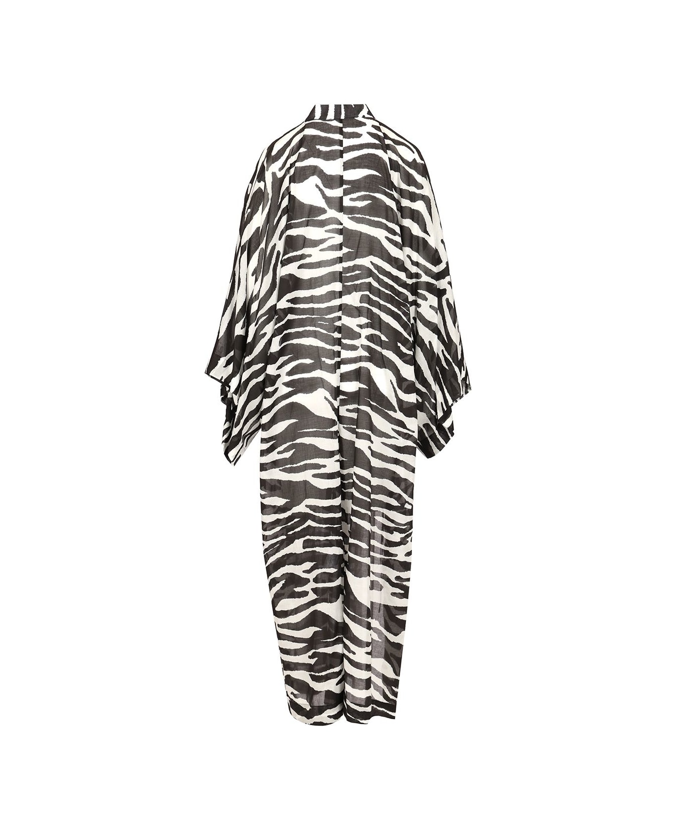 The Attico Zebra Print Caftan - White