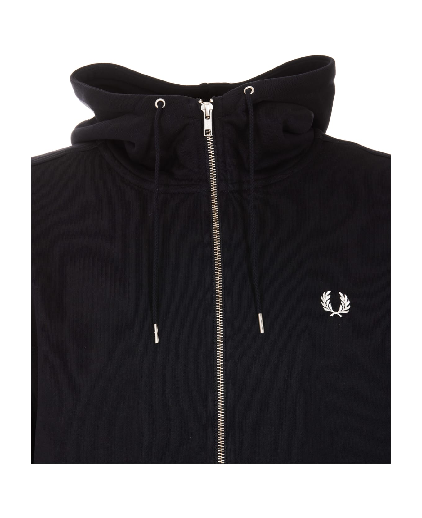 Fred Perry Logo Zip Hoodie - Navy