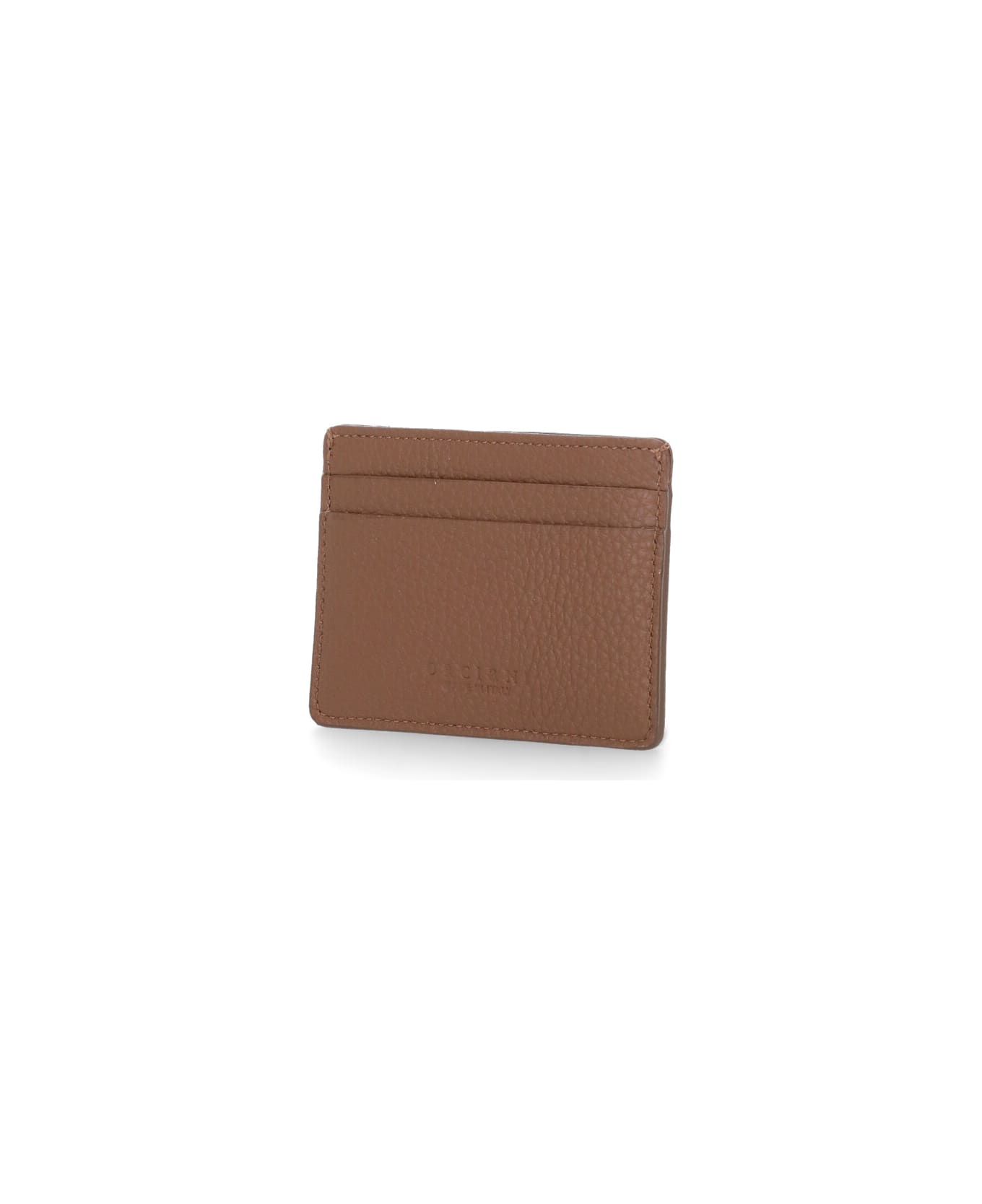 Orciani Micron Leather Cards Holder - Brown