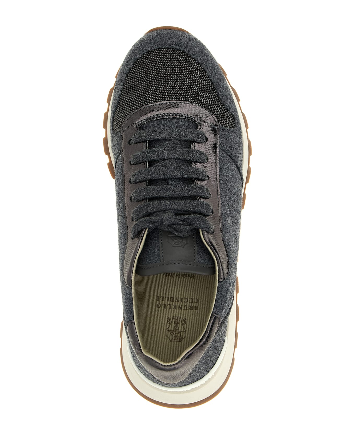 Brunello Cucinelli 
runners Precious Toe
 Sneakers - Gray
