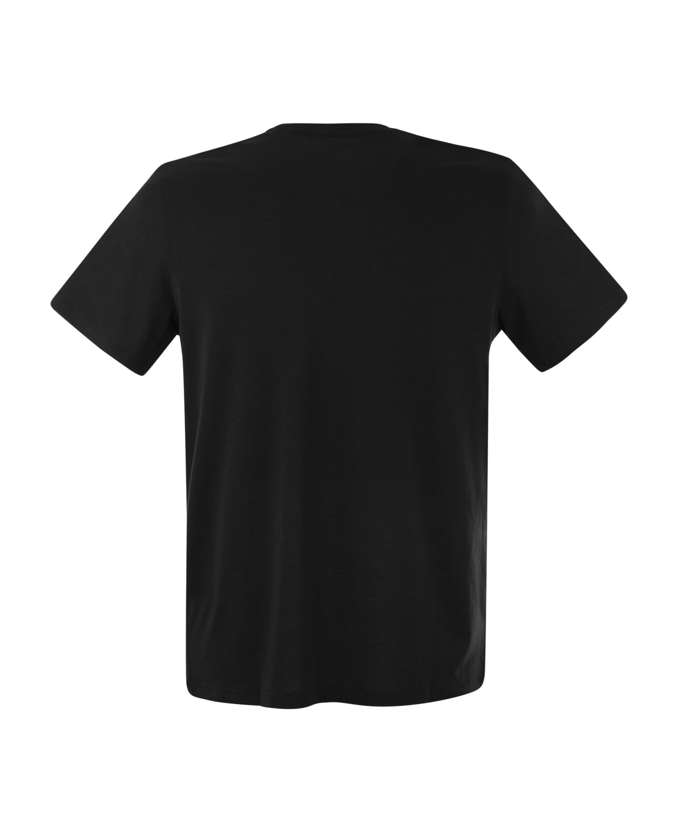 Majestic Filatures Short-sleeved T-shirt In Lyocell And Cotton - Black シャツ