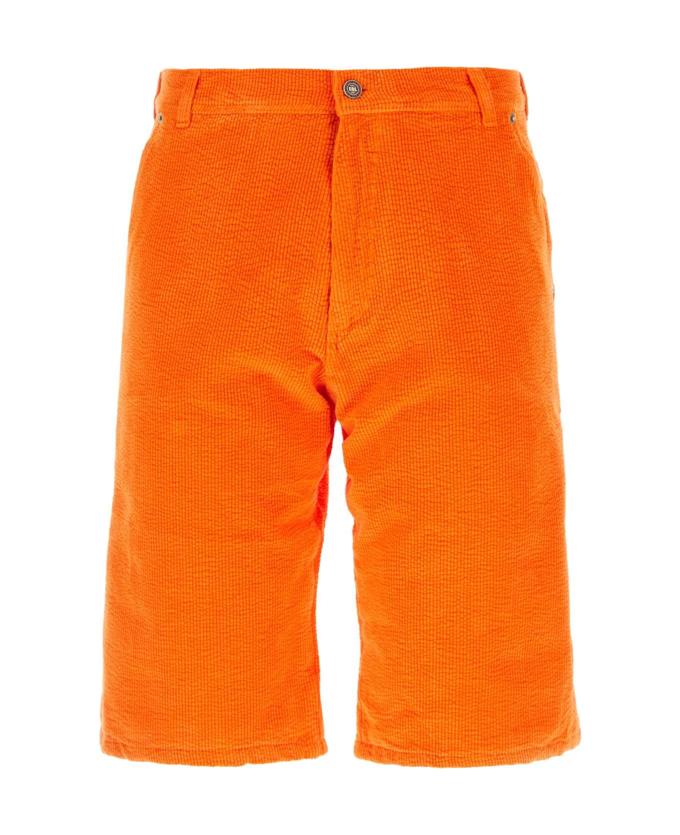 ERL Orange Corduroy Bermuda Shorts - ORANGE