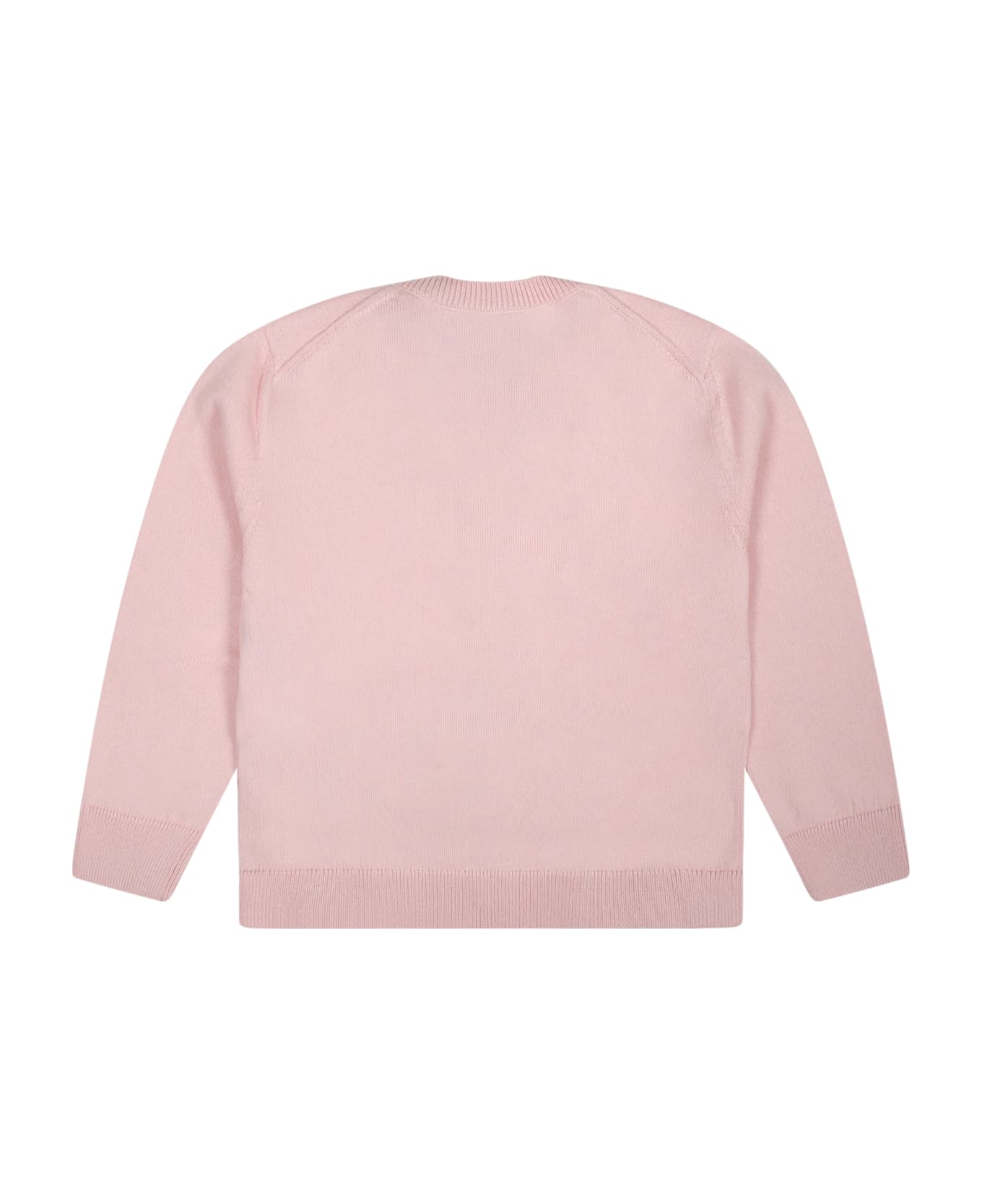 Gucci Pink Cardigan For Baby Girl With Logo - Pink