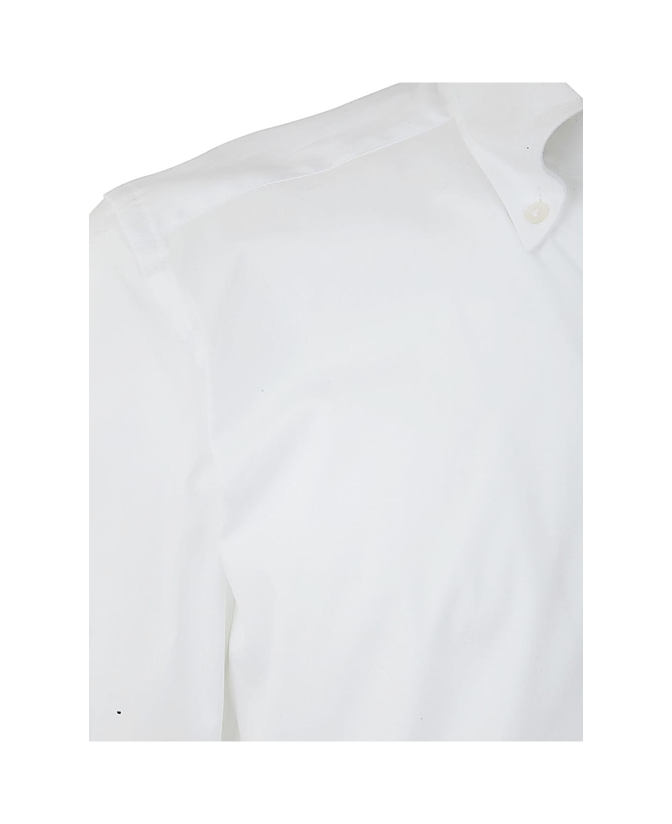 Fay New Button Down Stretch Popeline Shirt - White