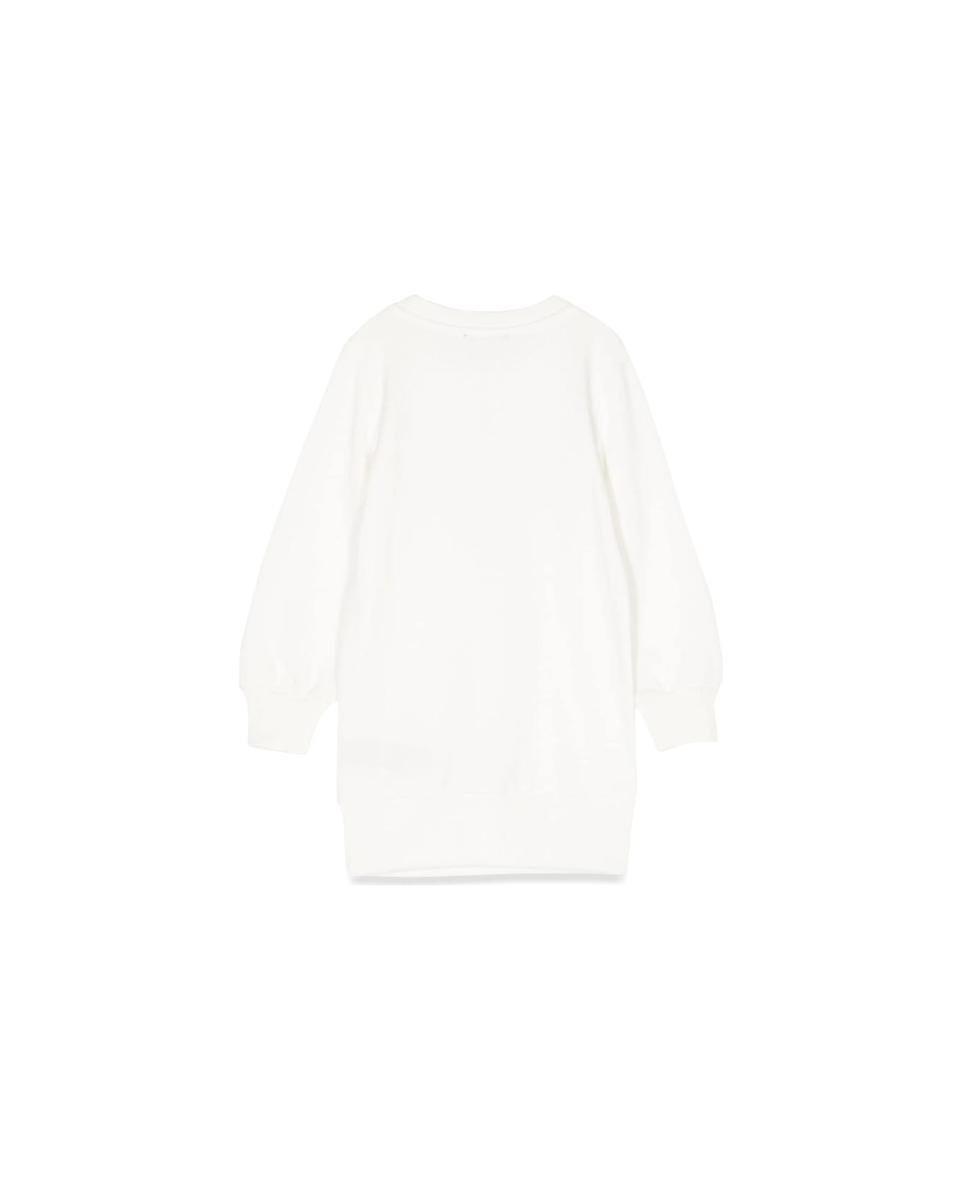 Balmain Sweatshirt Logo Dress - WHITE