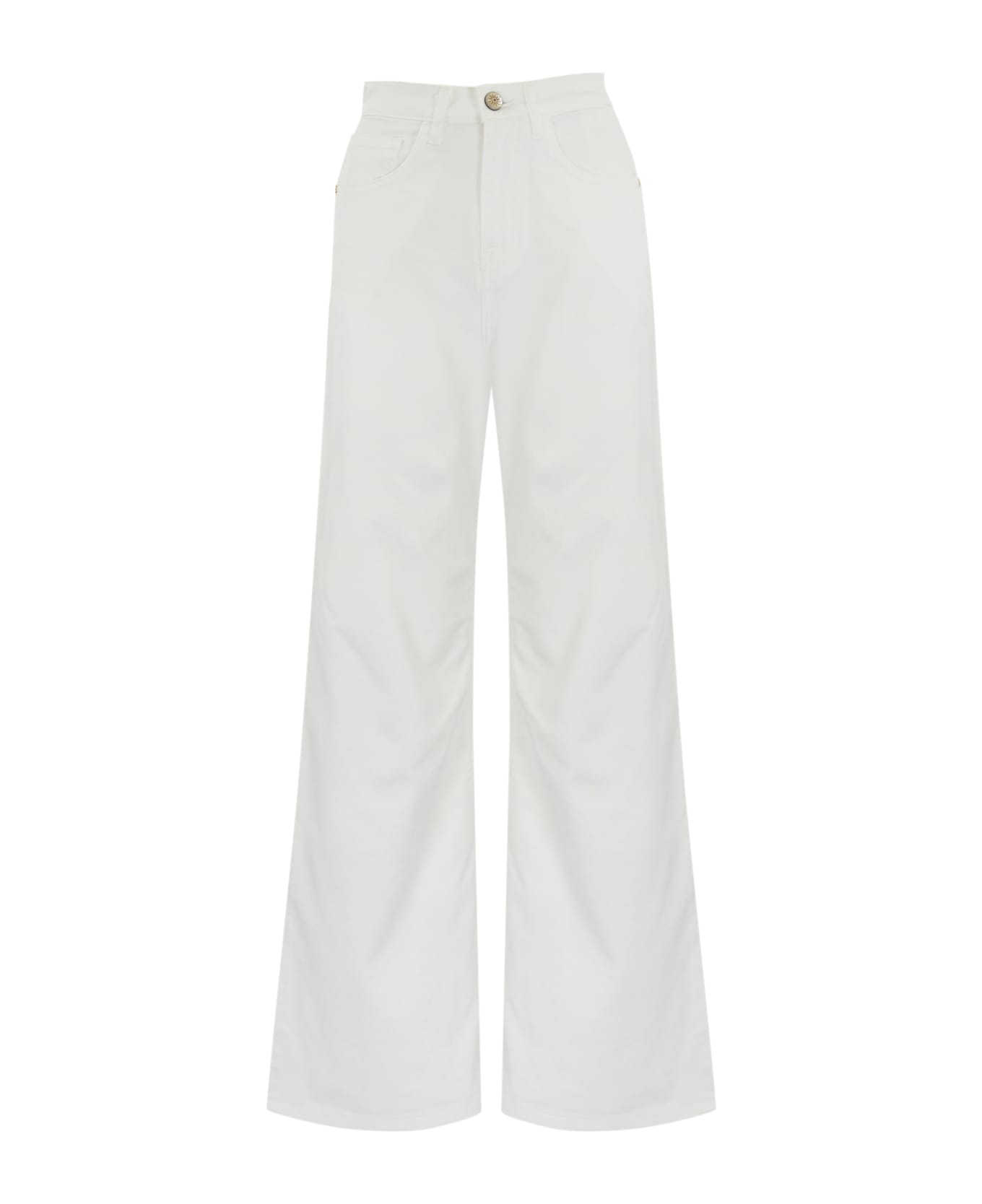 Re-HasH Avril Trousers In White Denim - Bianco