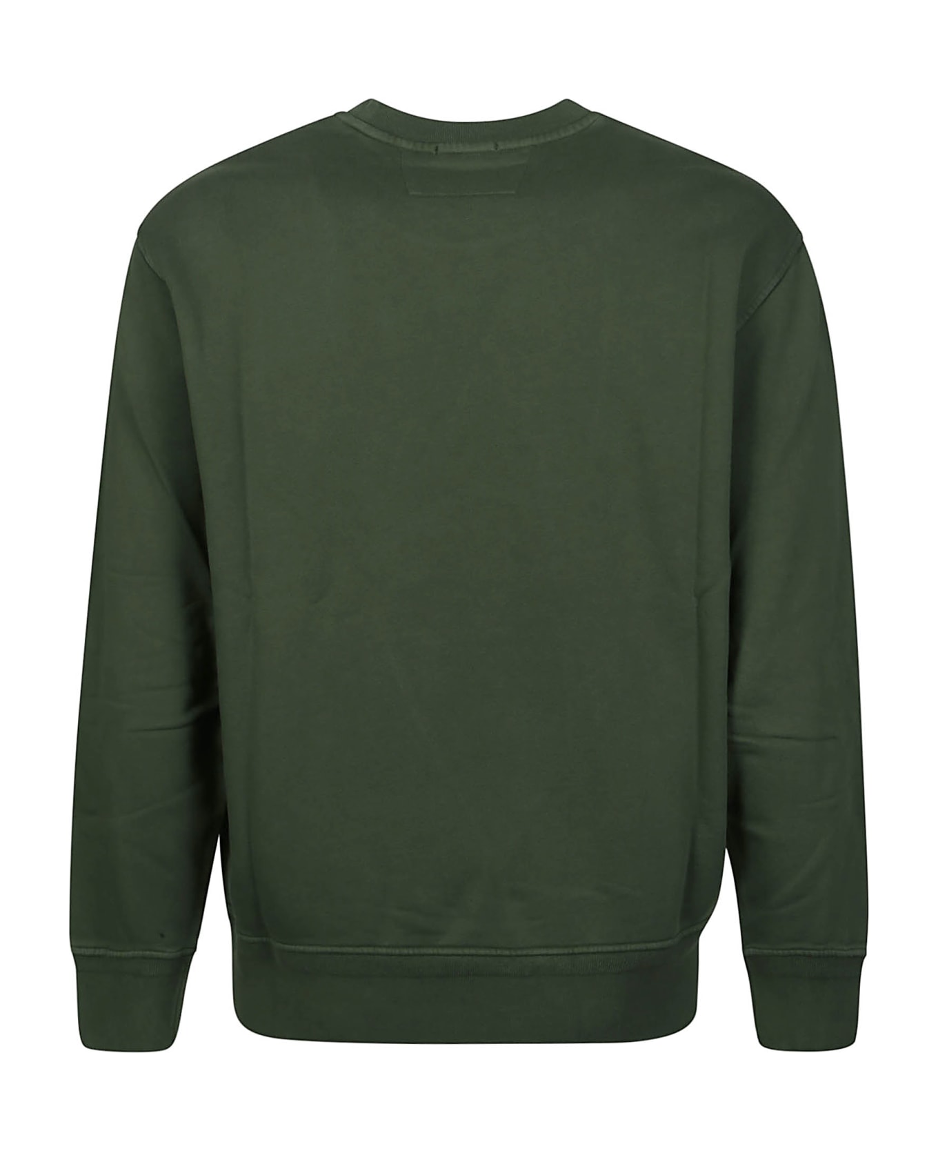 C.P. Company Diagonal Fleece Logo Sweatshirt - Duck Green