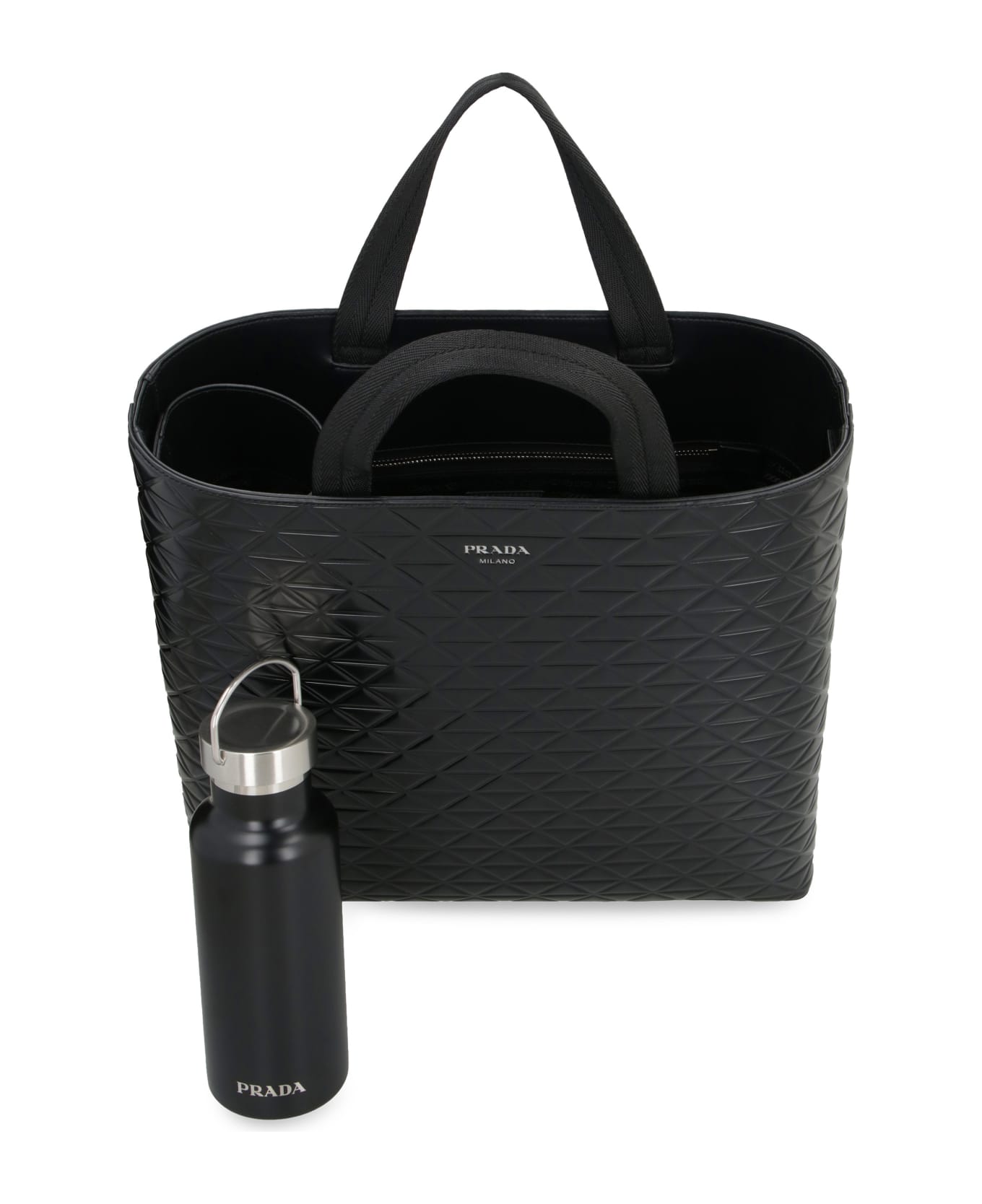 Prada Smooth Leather Tote Bag - NERO