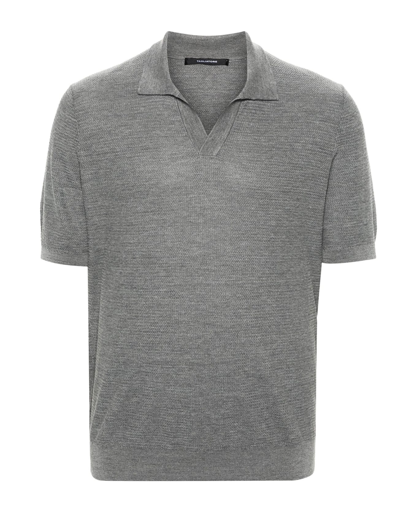 Tagliatore Gray Polo Shirt With Short Sleeves - GRIGIO/SILVER