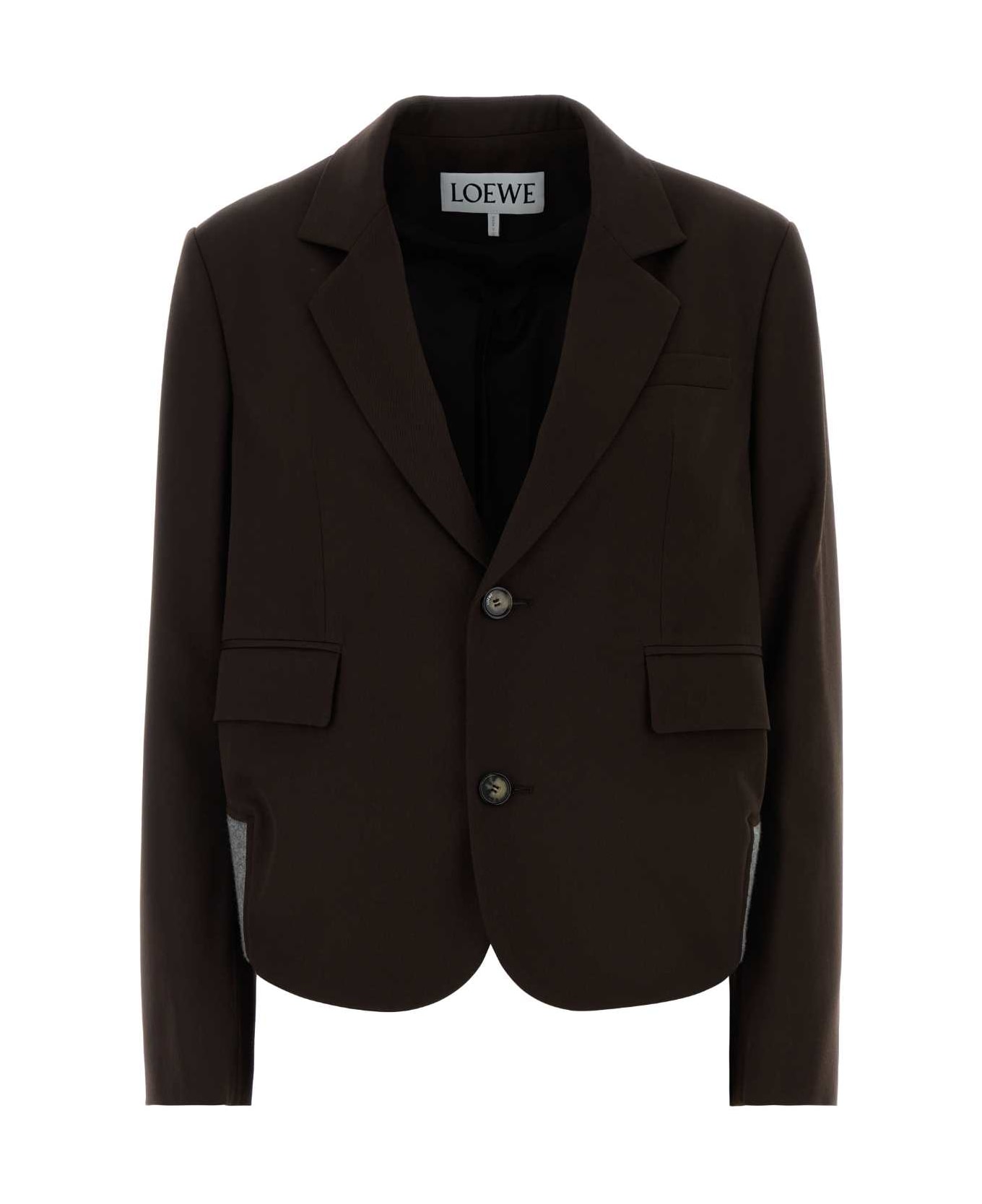 Loewe Chocolate Wool Blazer - BROWN