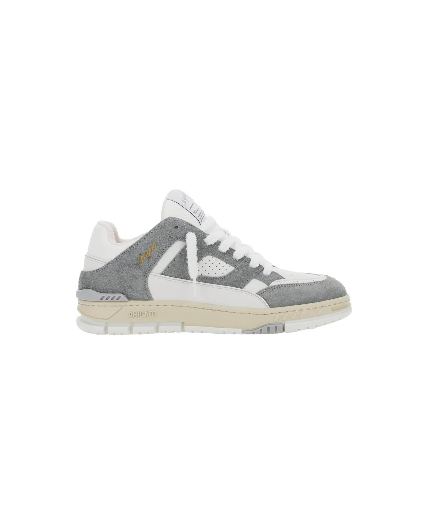 Axel Arigato 'area Lo' Grey Low Top Sneakers With Logo Patch On The Tongue And Chunky Sole In Leather Blend Man - Grey