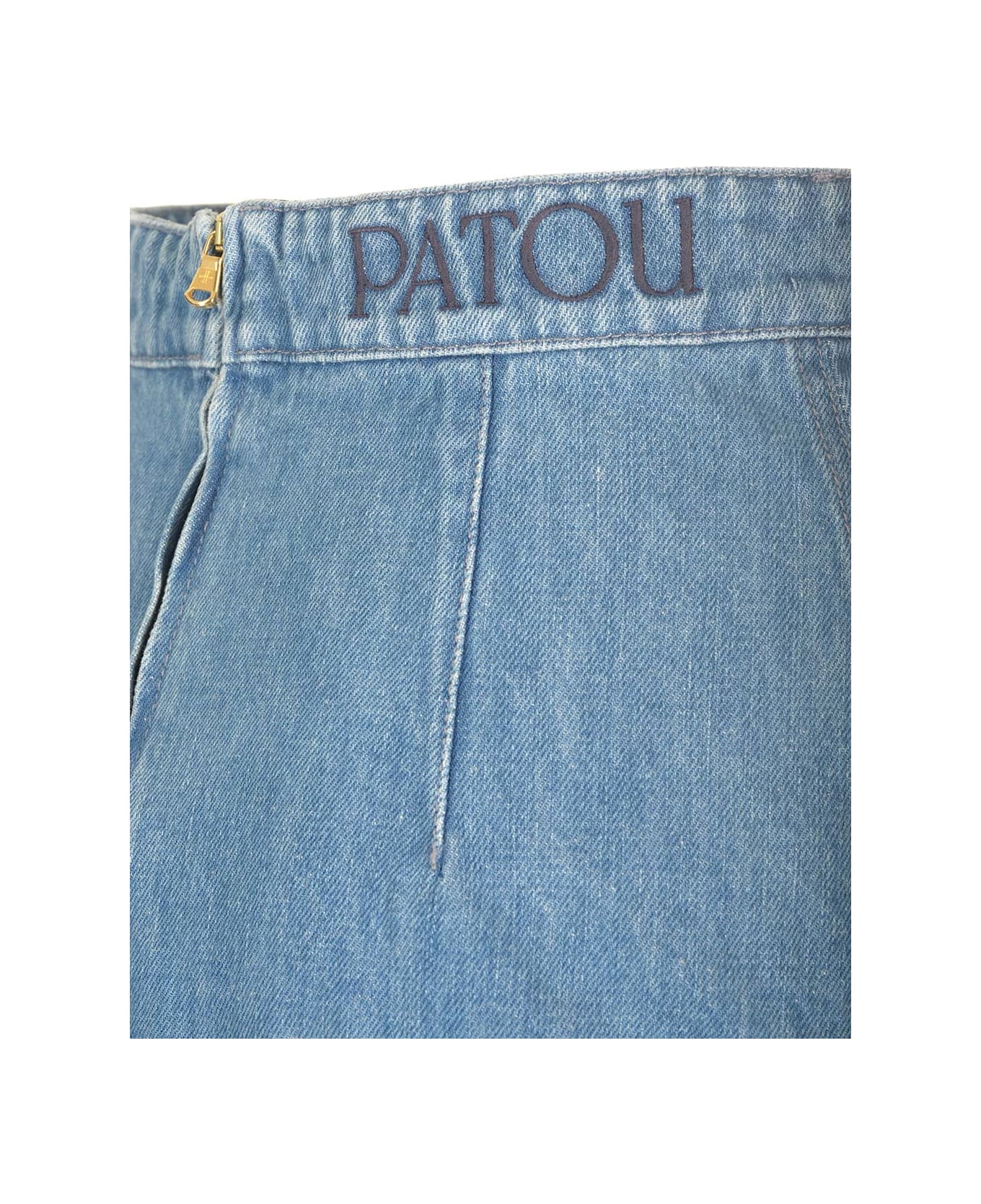 Patou Medium Blue Denim Miniskirt - Ice blue