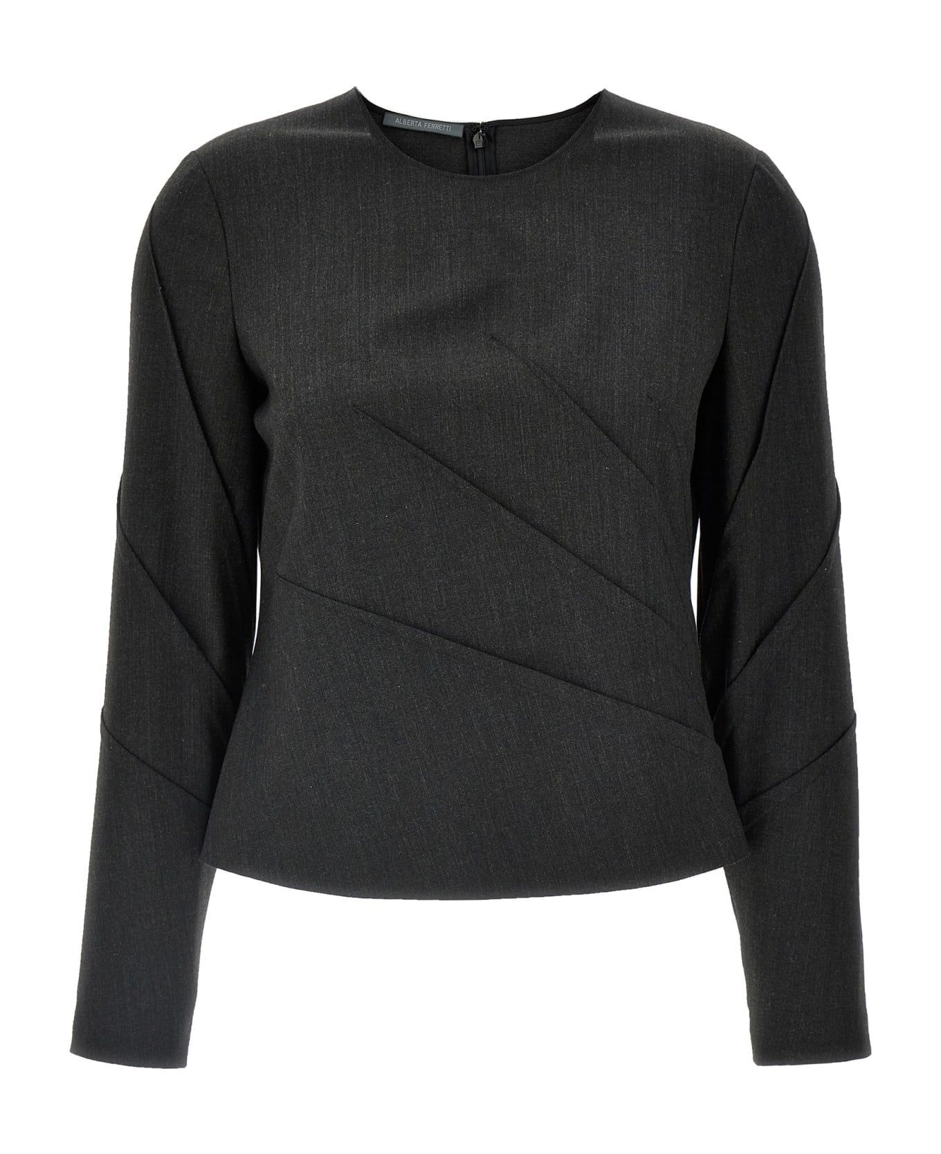 Alberta Ferretti Pleated Blouse - Gray