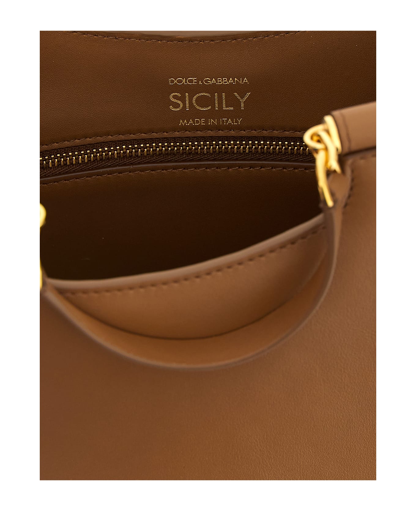 Dolce 
Gabbana Small 
sicily
 Shopping Bag - Brown