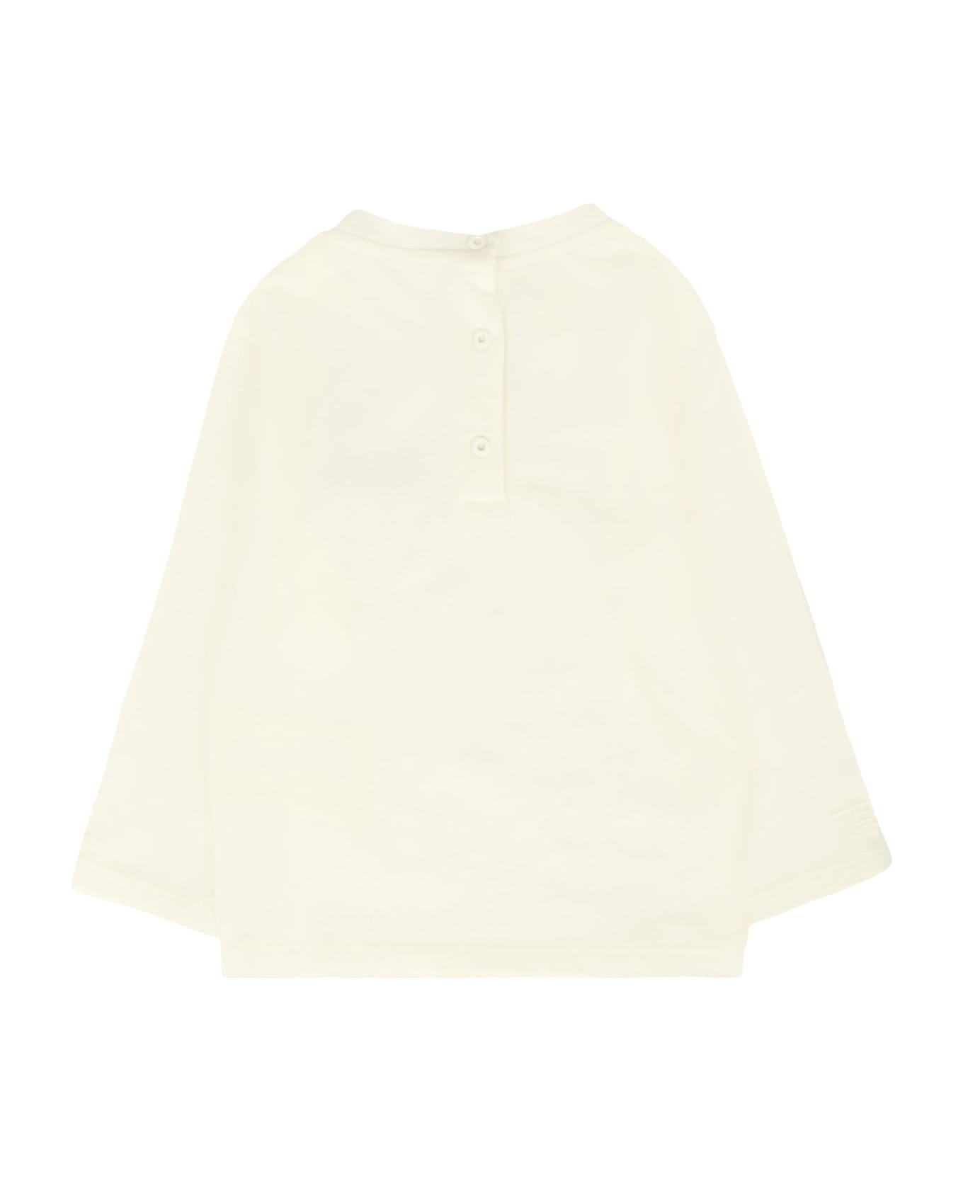 Fendi Ivory T-shirt For Babykids With Fendi Bear - Ivory