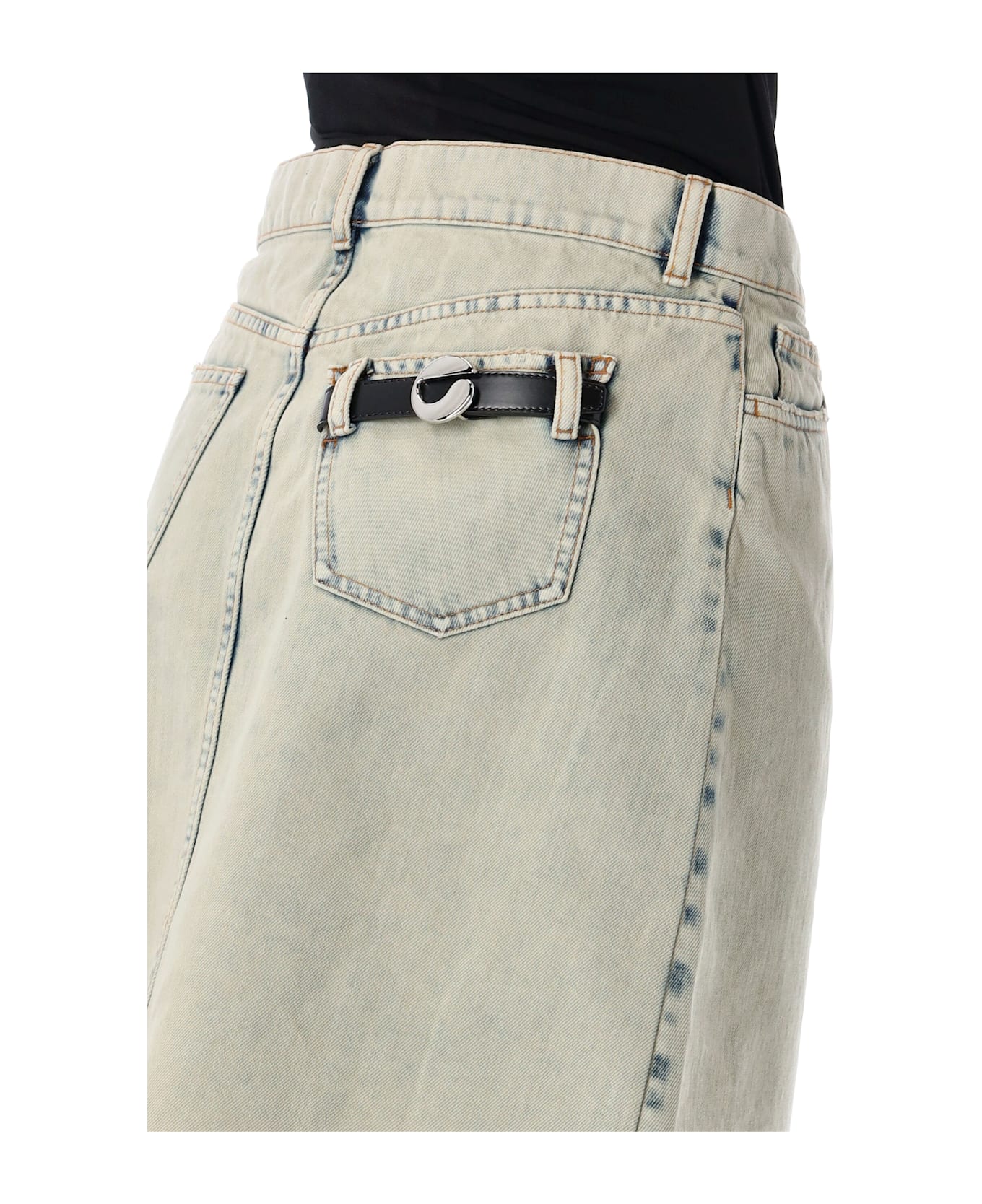 Coperni Asymmetric Denim Skirt - GREY GREUGE