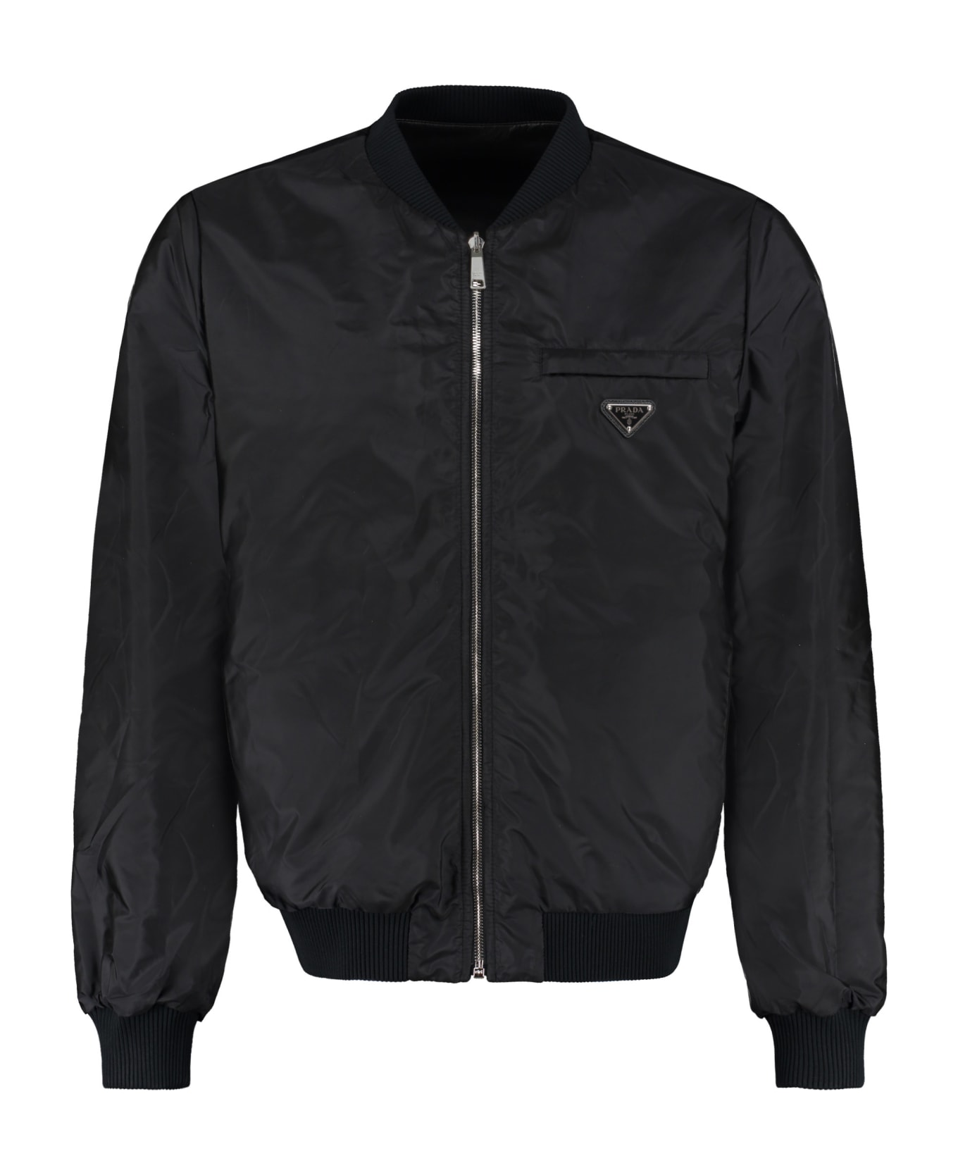 Prada Re-nylon And Leather Reversible Bomber Jacket - black