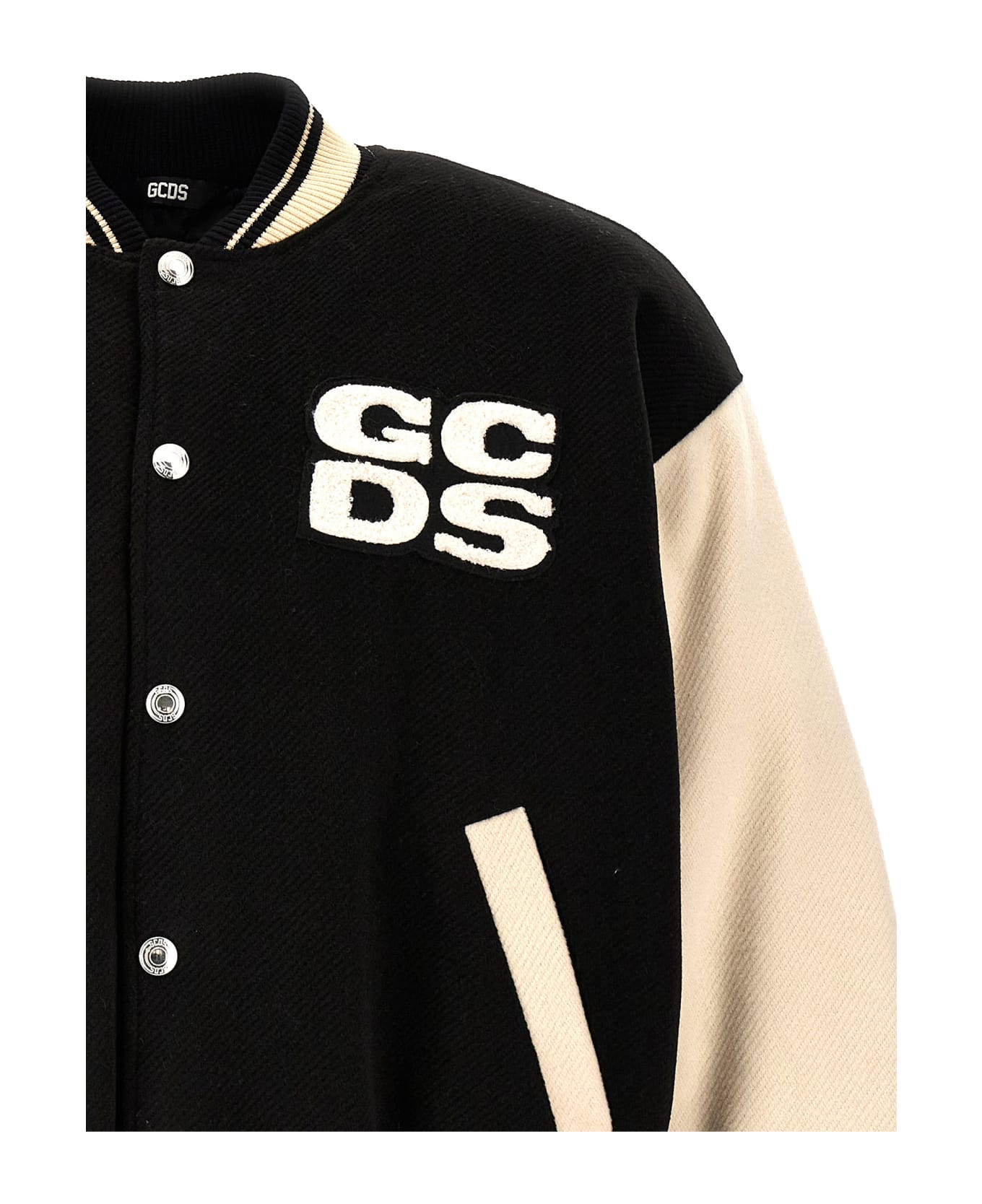GCDS Embroidered Bomber Jacket - White/Black