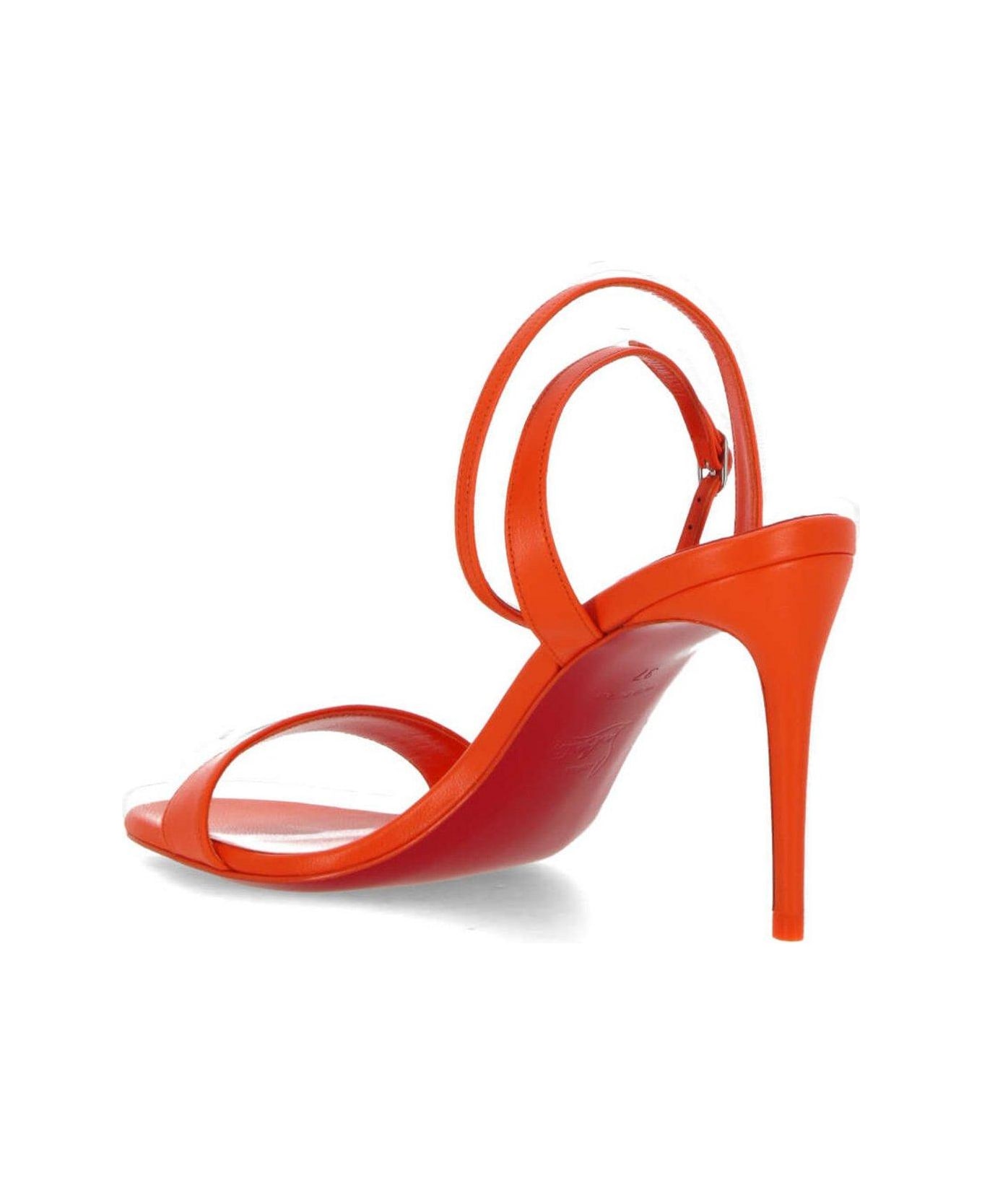 Christian Louboutin Open Toe Slip-on Sandals - Orange