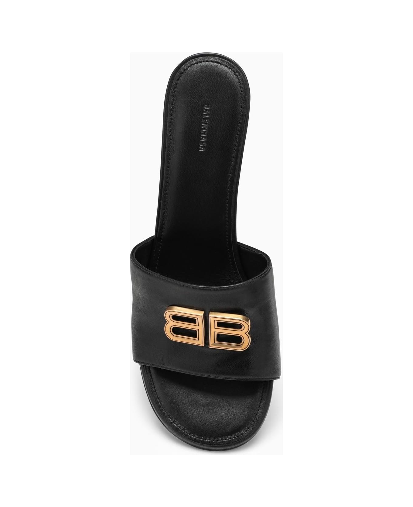 Balenciaga Bb Black\/gold Heel Sandal - Nero
