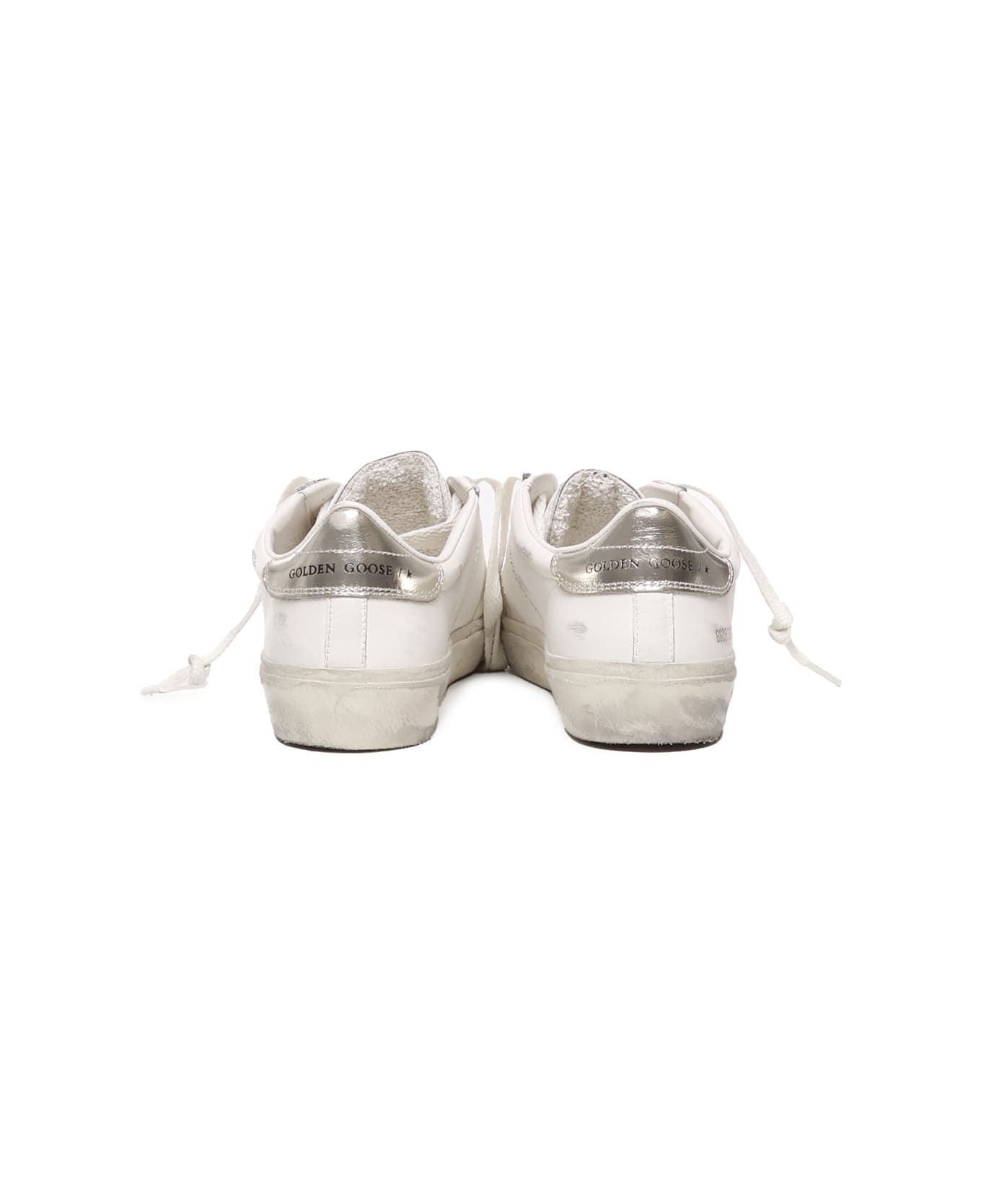 Golden Goose Soul Star Leather Sneakers - WHITE/GOLD
