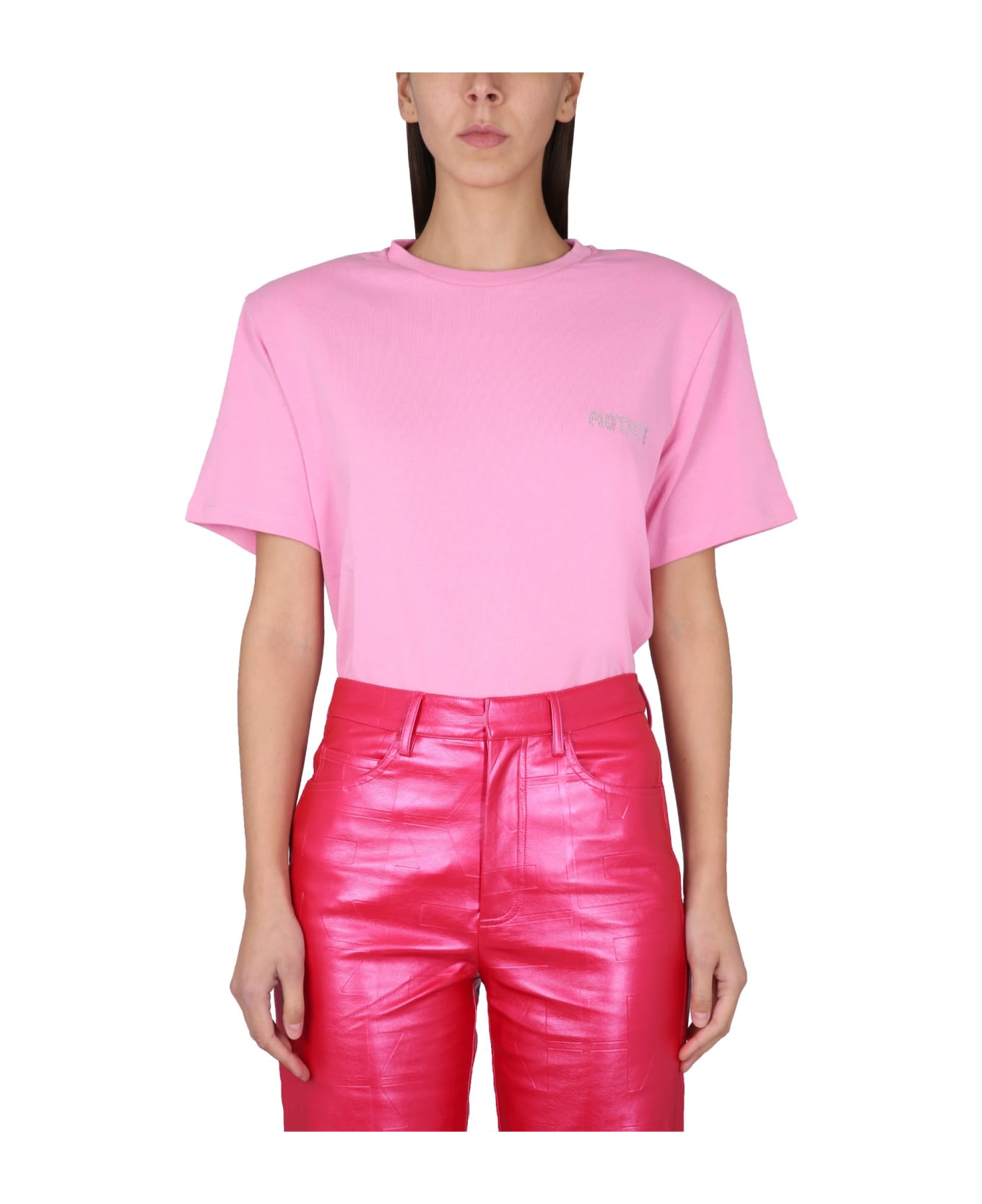 Rotate by Birger Christensen T-shirt With Logo - Begonia Pink