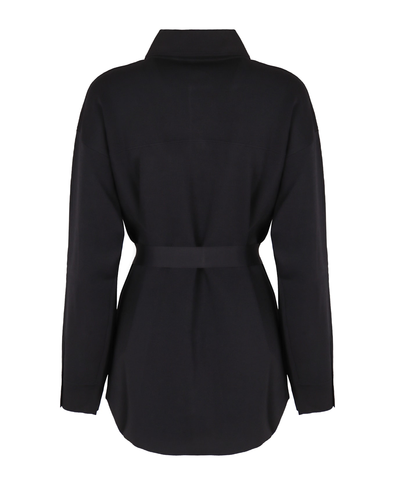 Parosh Knit Shirt With Belt - blue