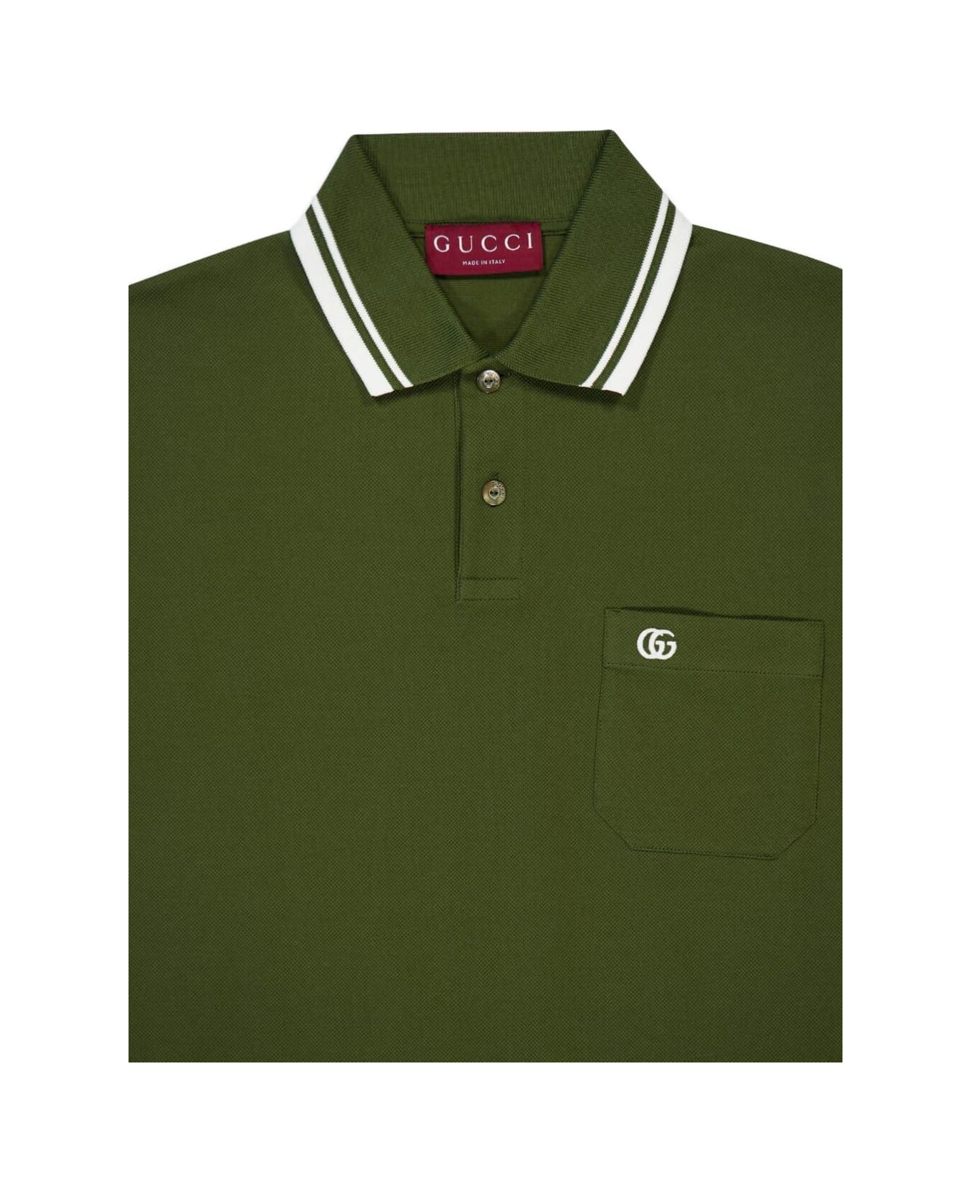 Gucci Logo Cotton Polo Shirt - Green