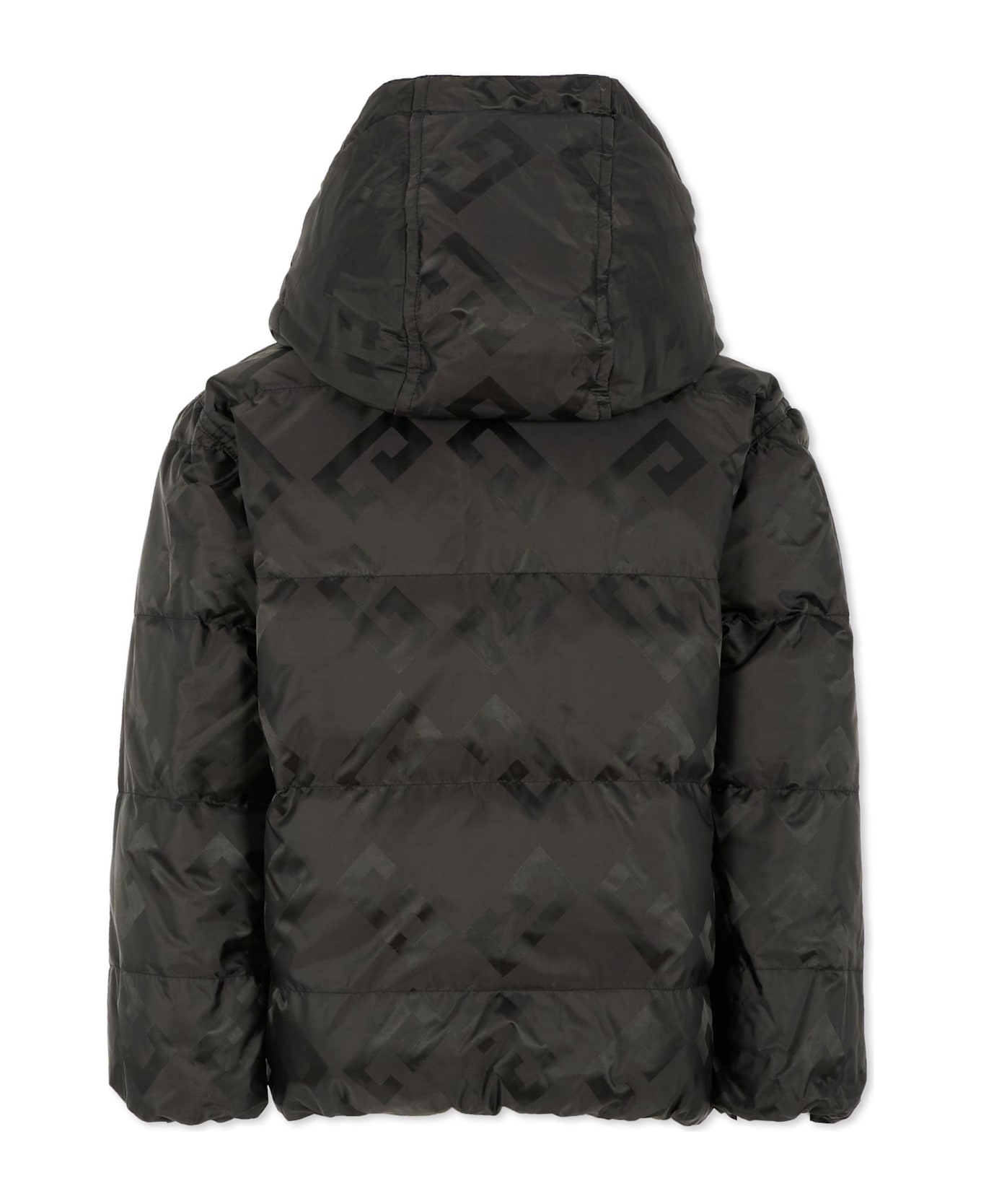 Givenchy Black Down Jacket For Kids With 4g Motif - Black