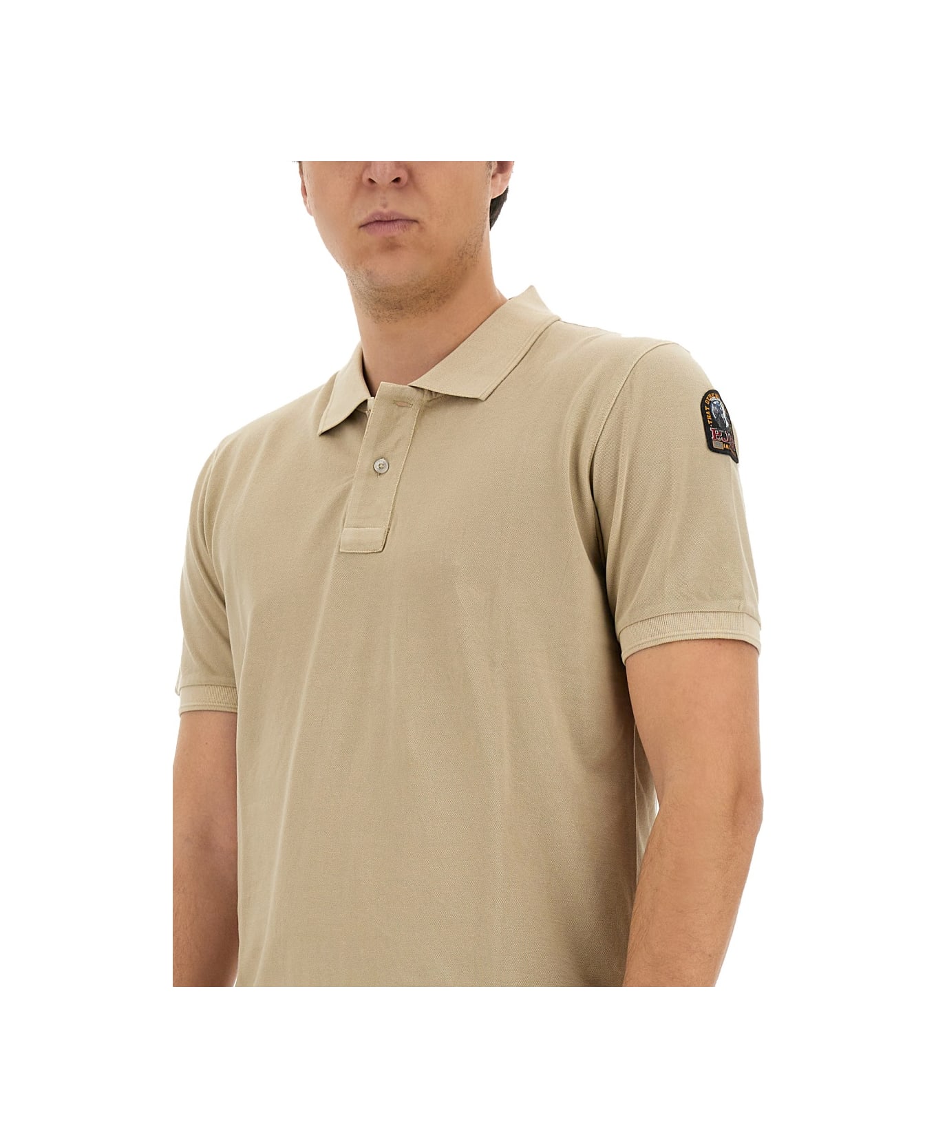 Parajumpers Polo With Logo - BEIGE