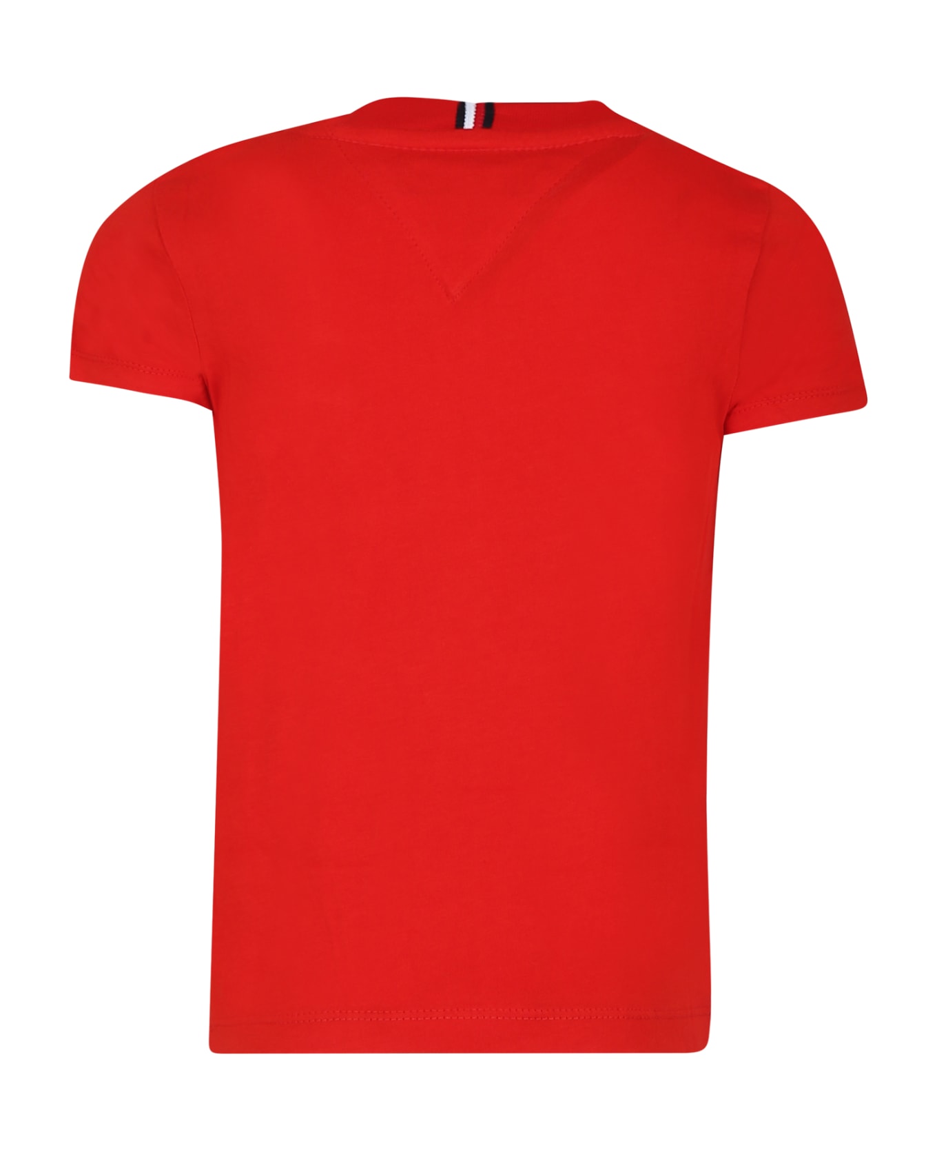 Tommy Hilfiger Red T-shirt For Boy With Logo - Red Tシャツ＆ポロシャツ