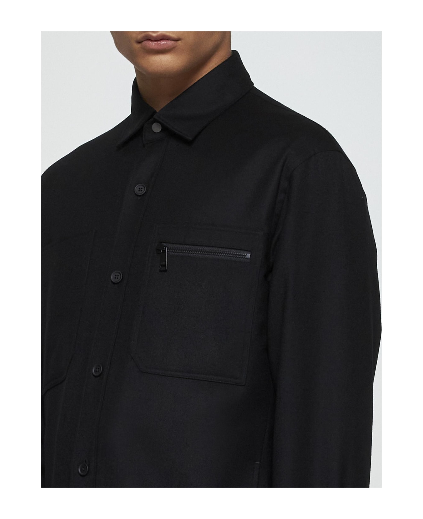 Zegna Techno-merino Overshirt - Black