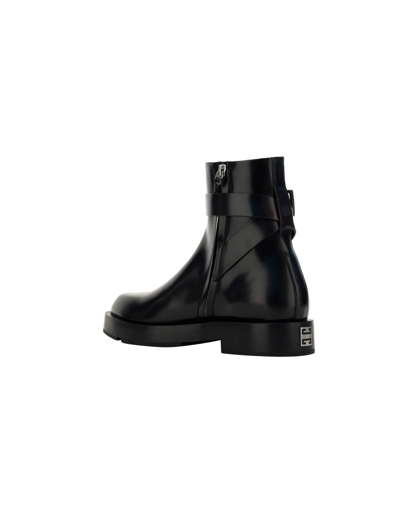 Givenchy Squared Buckle Boots - Black