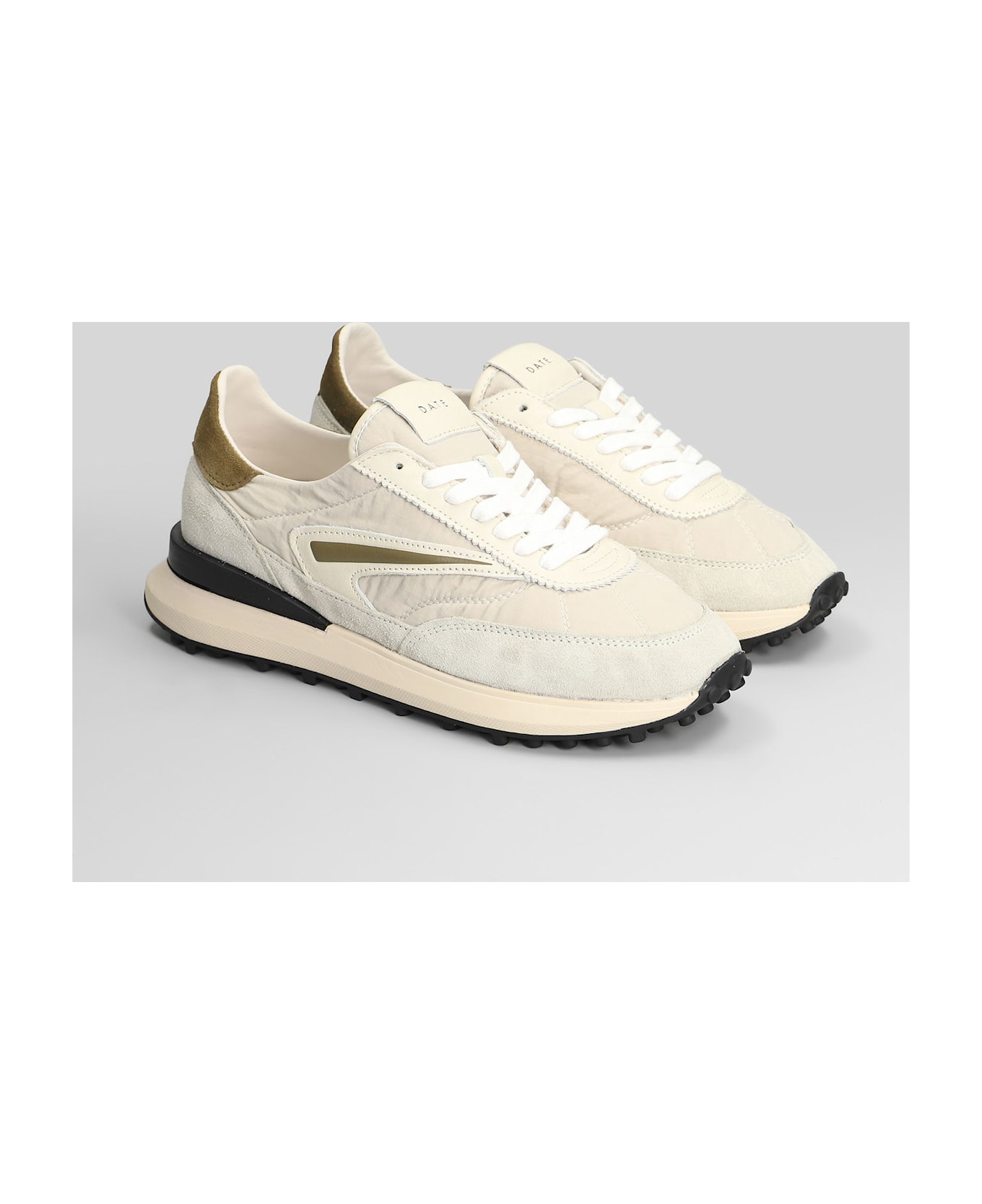 D.A.T.E. Athleta Sneakers In Beige Suede And Fabric - beige