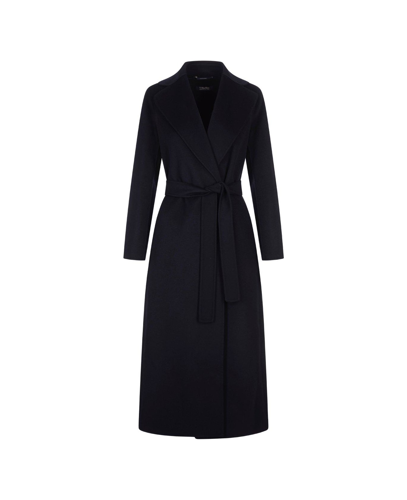 'S Max Mara Belted Long-sleeved Coat - Blue