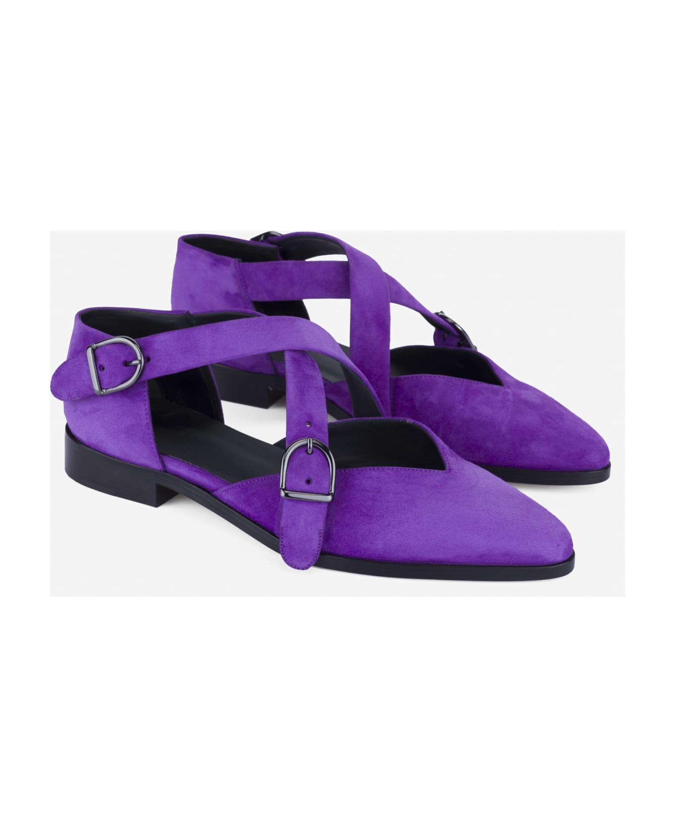 CB Made in Italy Suede Flats Croce - Purple