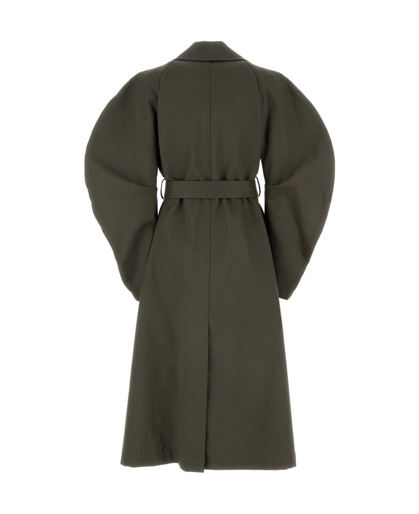 Loewe Olive Green Cotton Trench Coat - LODENGREEN