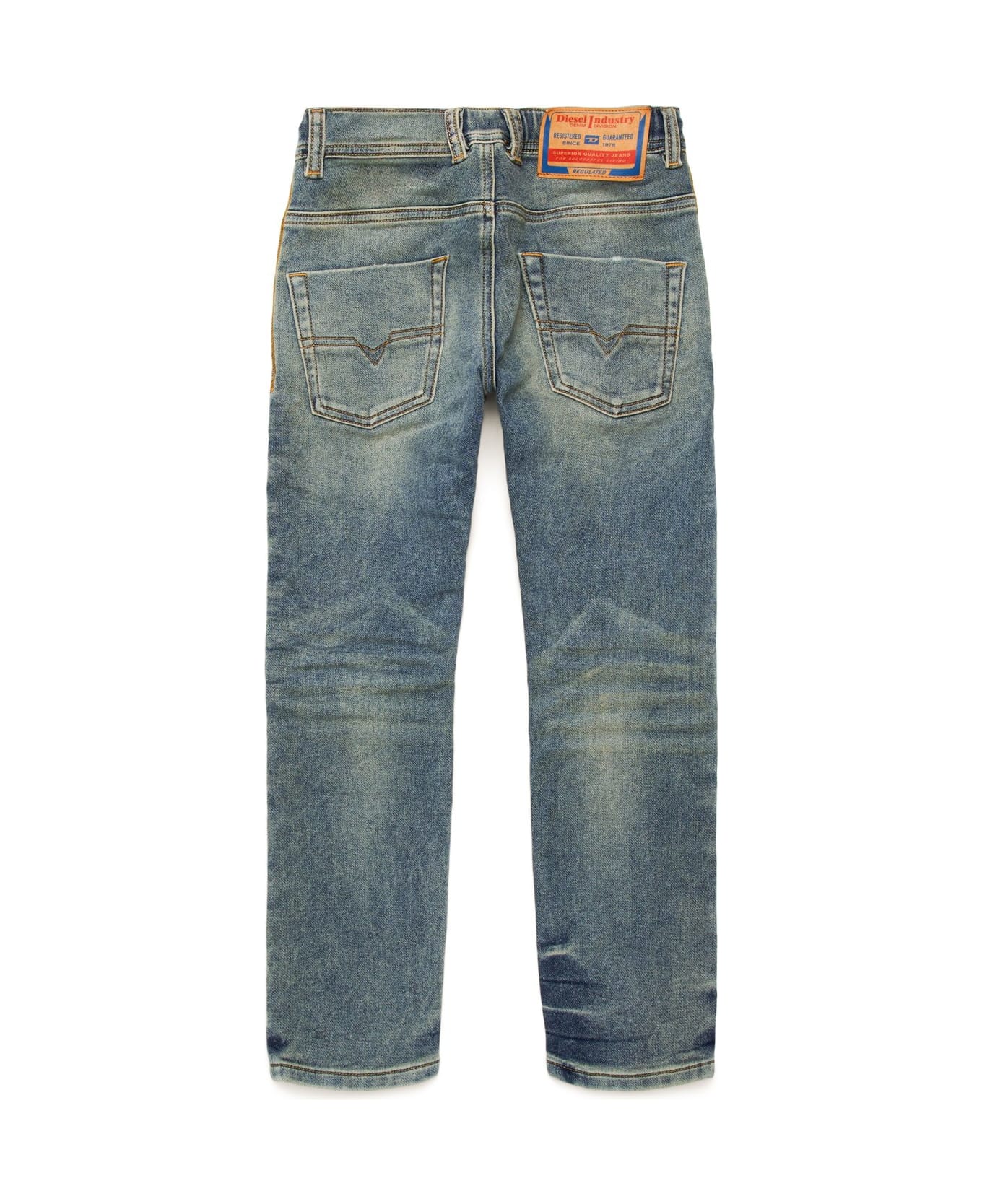 Diesel Logo Patch Drawstring Jeans - Blue