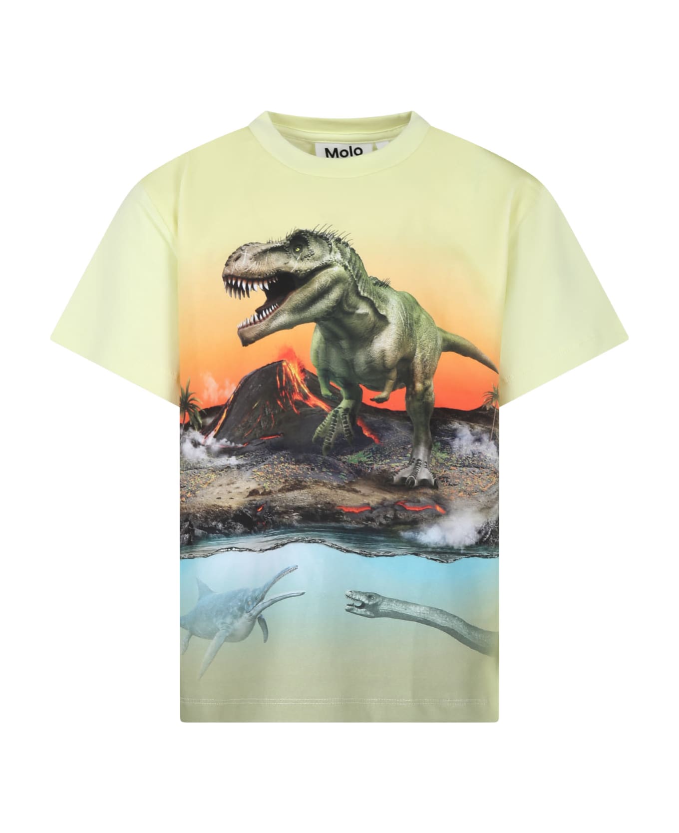 Molo Yellow T-shirt For Boy With Dinosaur Print - Yellow