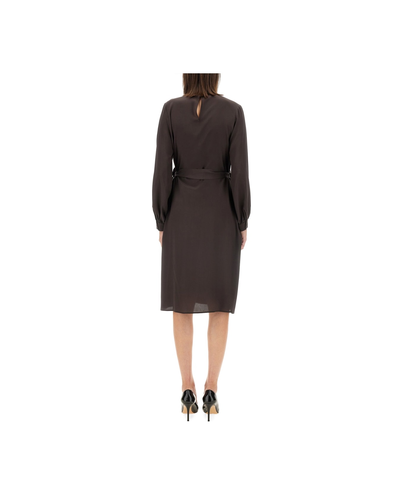 Kiton Silk Dress - DARK BROWN
