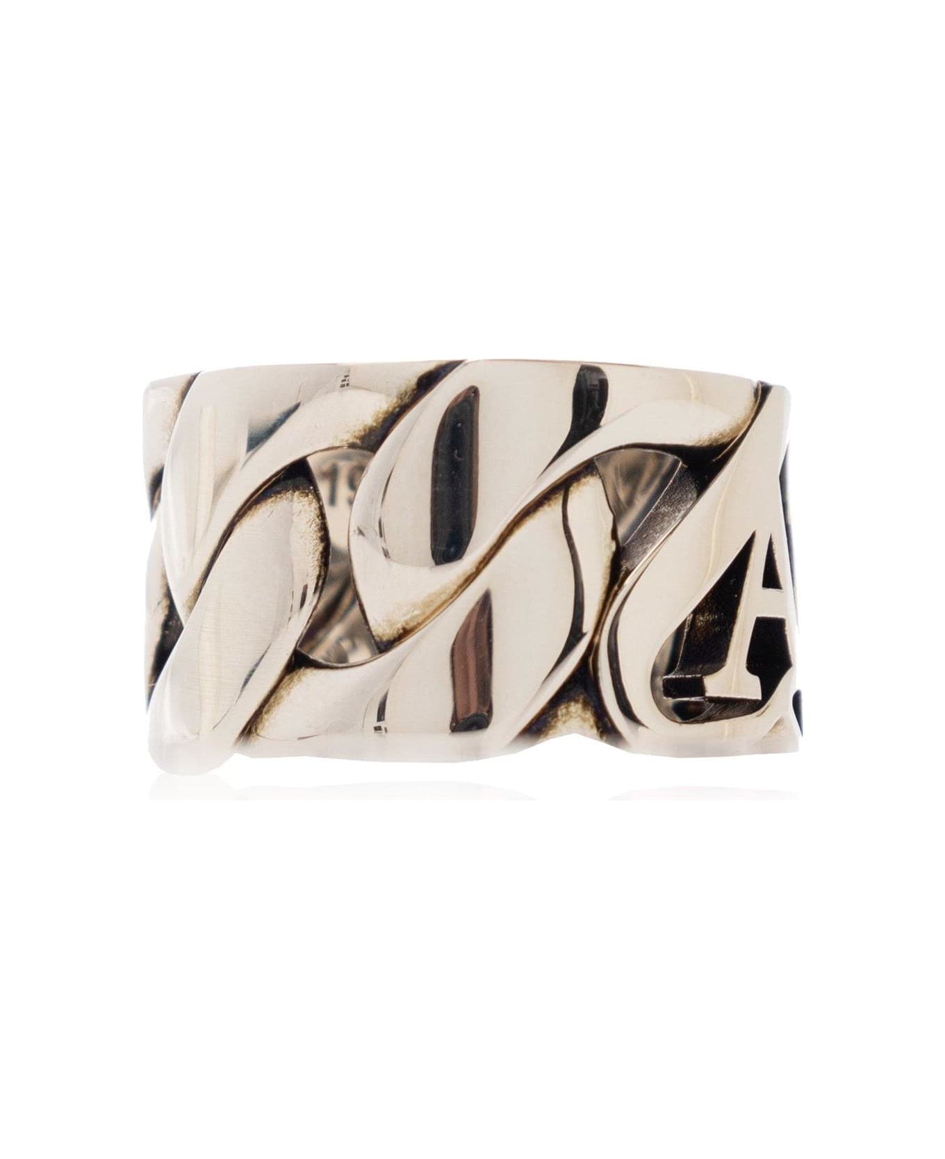Alexander McQueen Chain-linked Ring - Argento