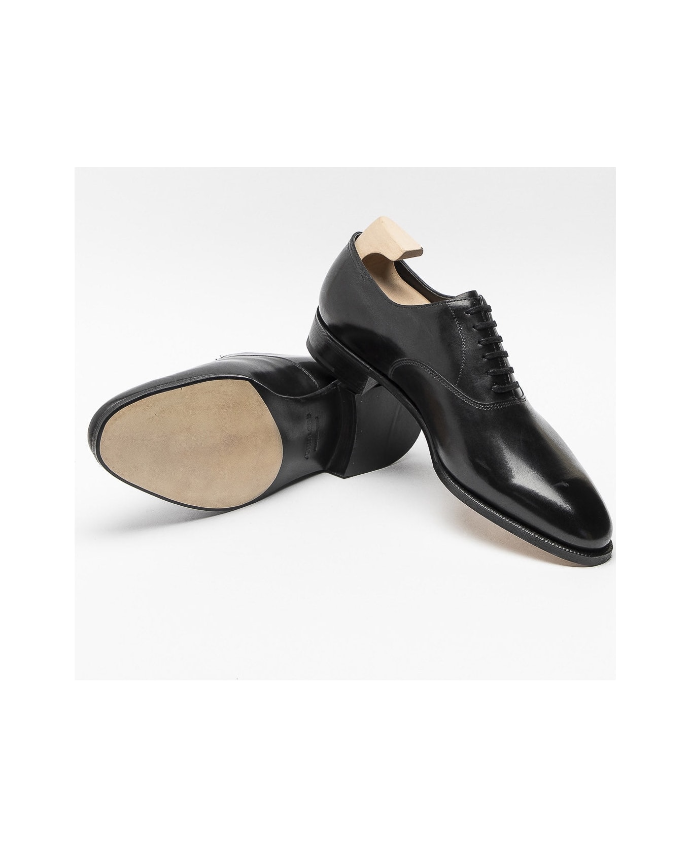 John Lobb Seaton Black Oxford Calf Oxford Shoe - Nero