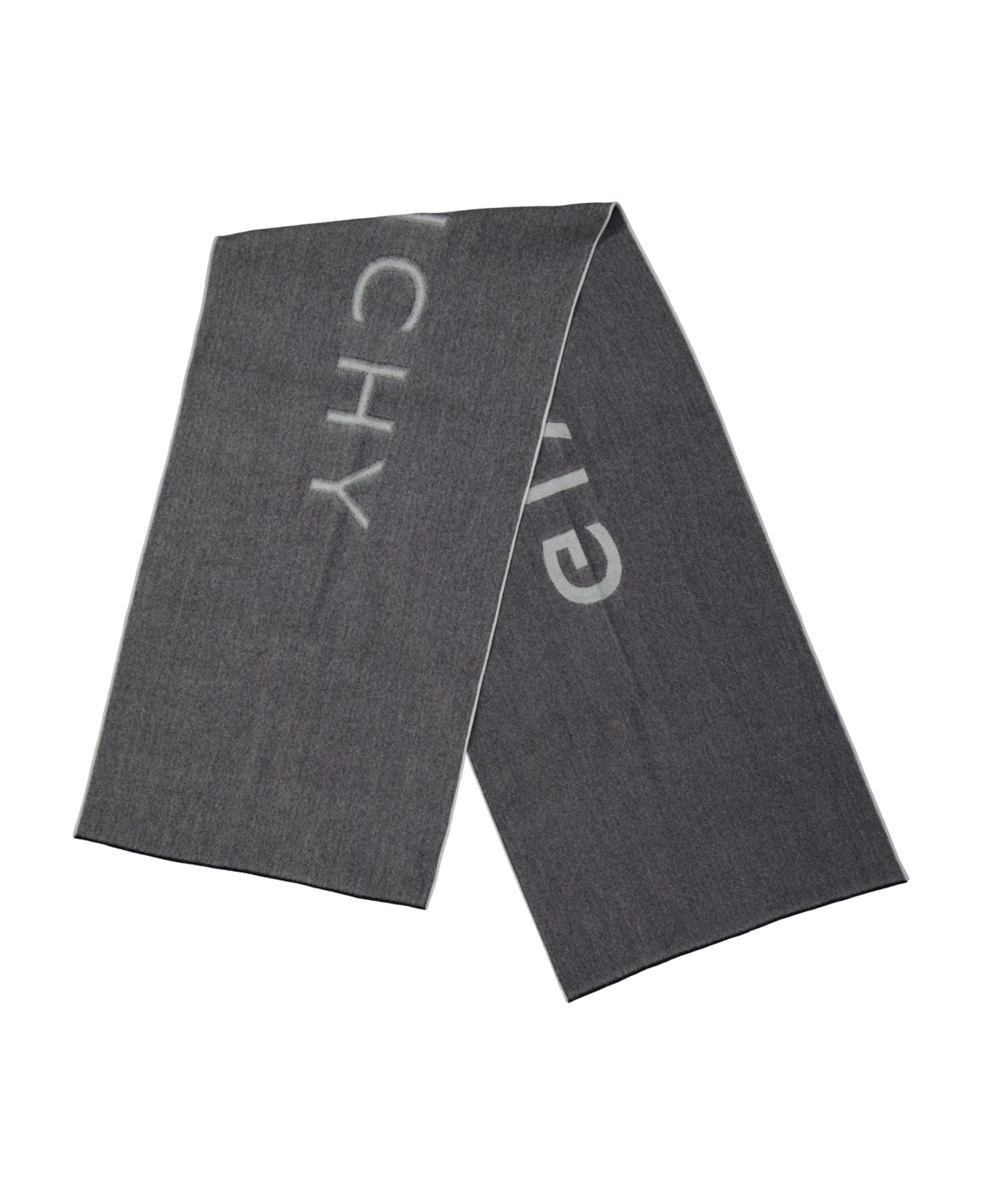 Givenchy Logo Wool Scarf - Gray