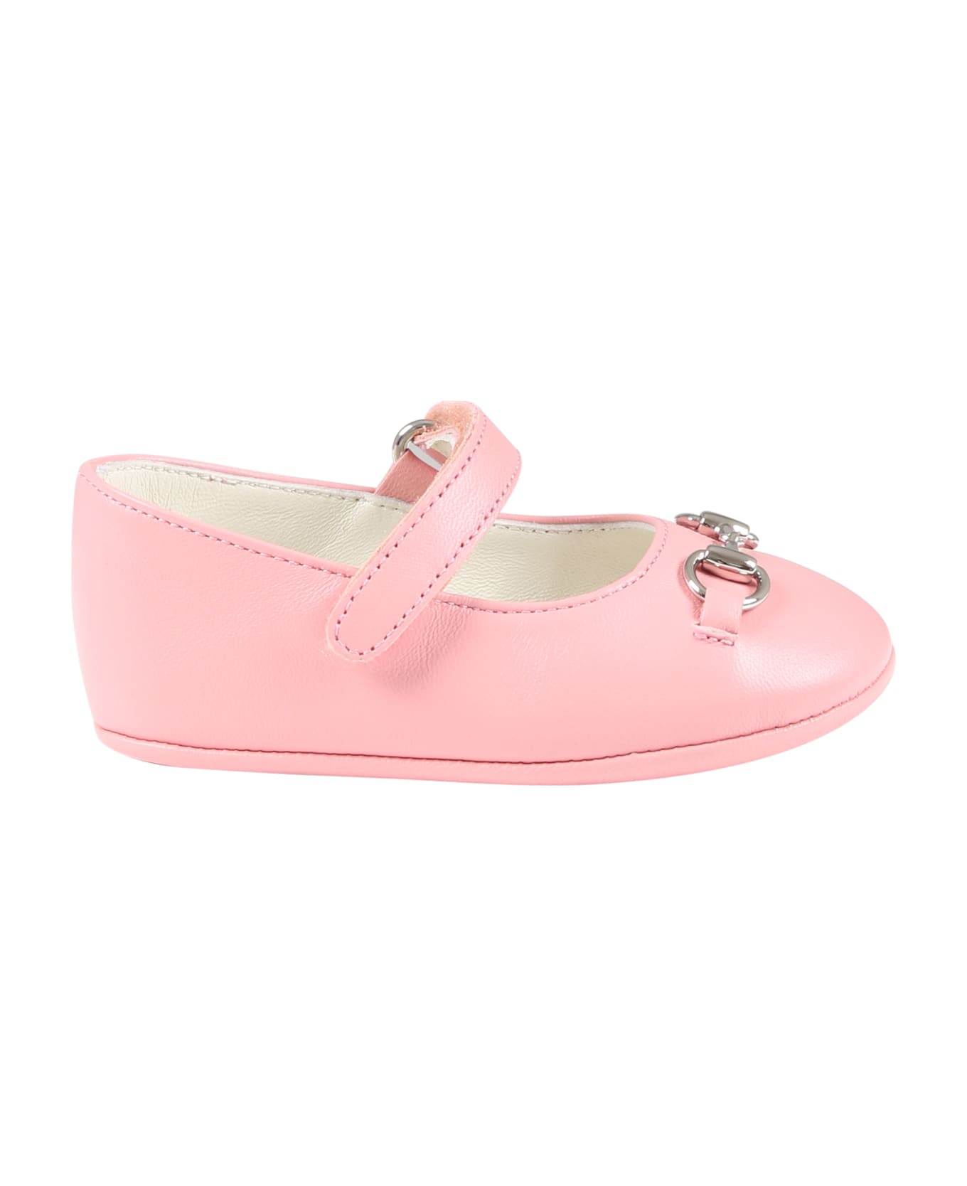 Gucci Pink Ballet-flats For Baby Girl With Horsebit - Pink